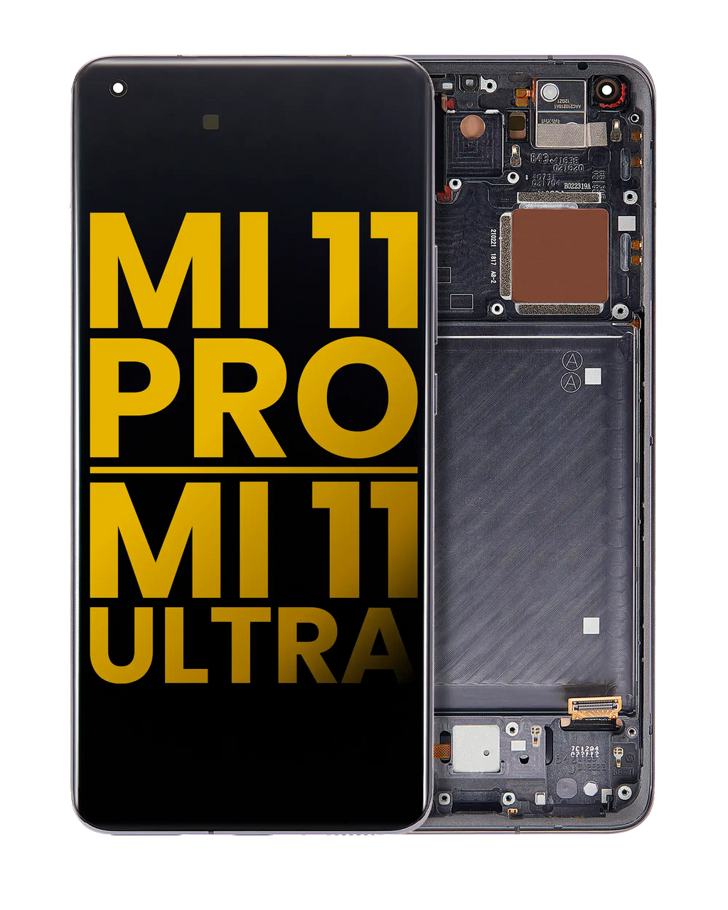 OLED-Display mit Rahmen für Xiaomi Mi 11 Pro / Mi 11 Ultra (Refurb.) (Schwarz)