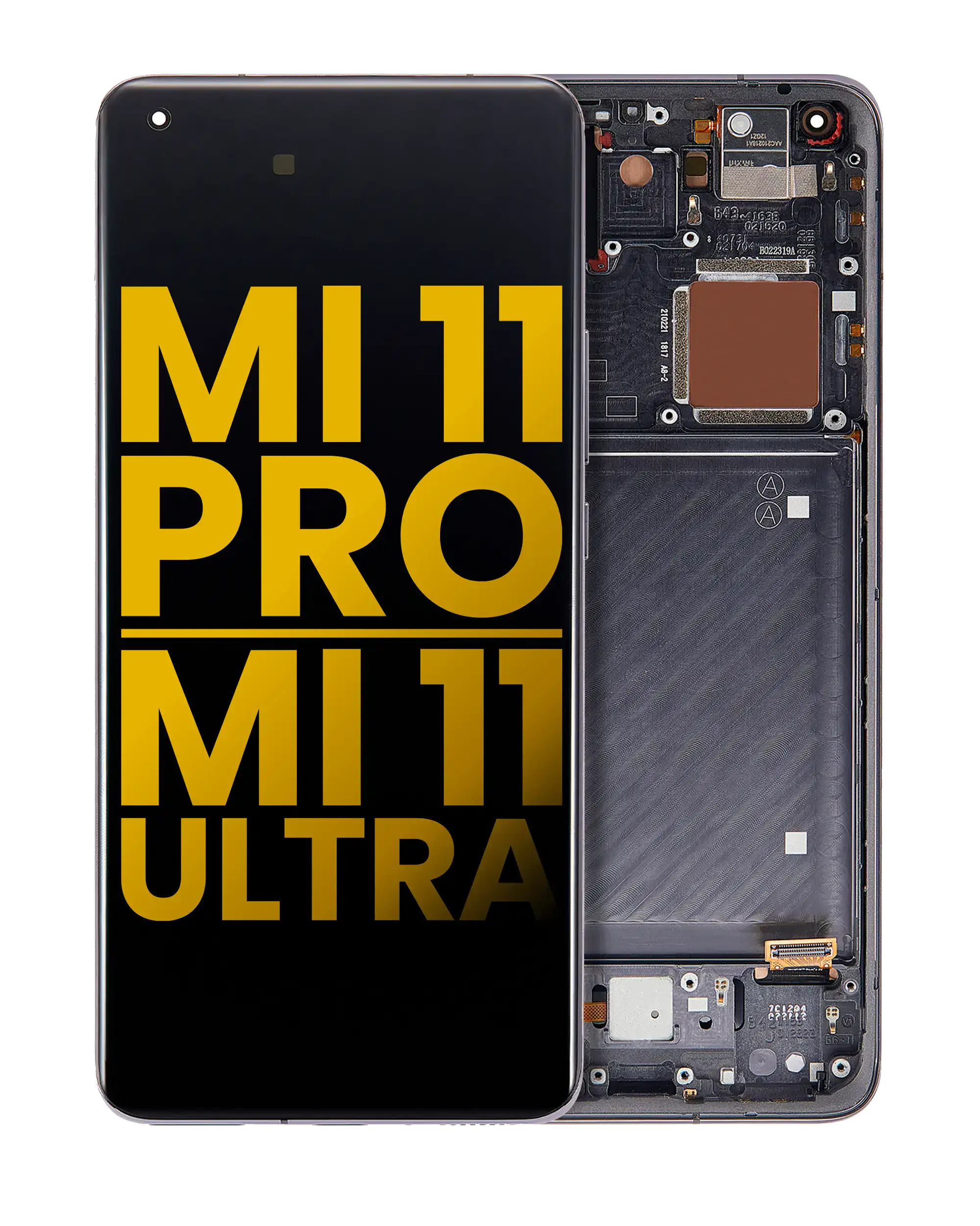 OLED-Display mit Rahmen für Xiaomi Mi 11 Pro / Mi 11 Ultra (Refurb.) (Schwarz)
