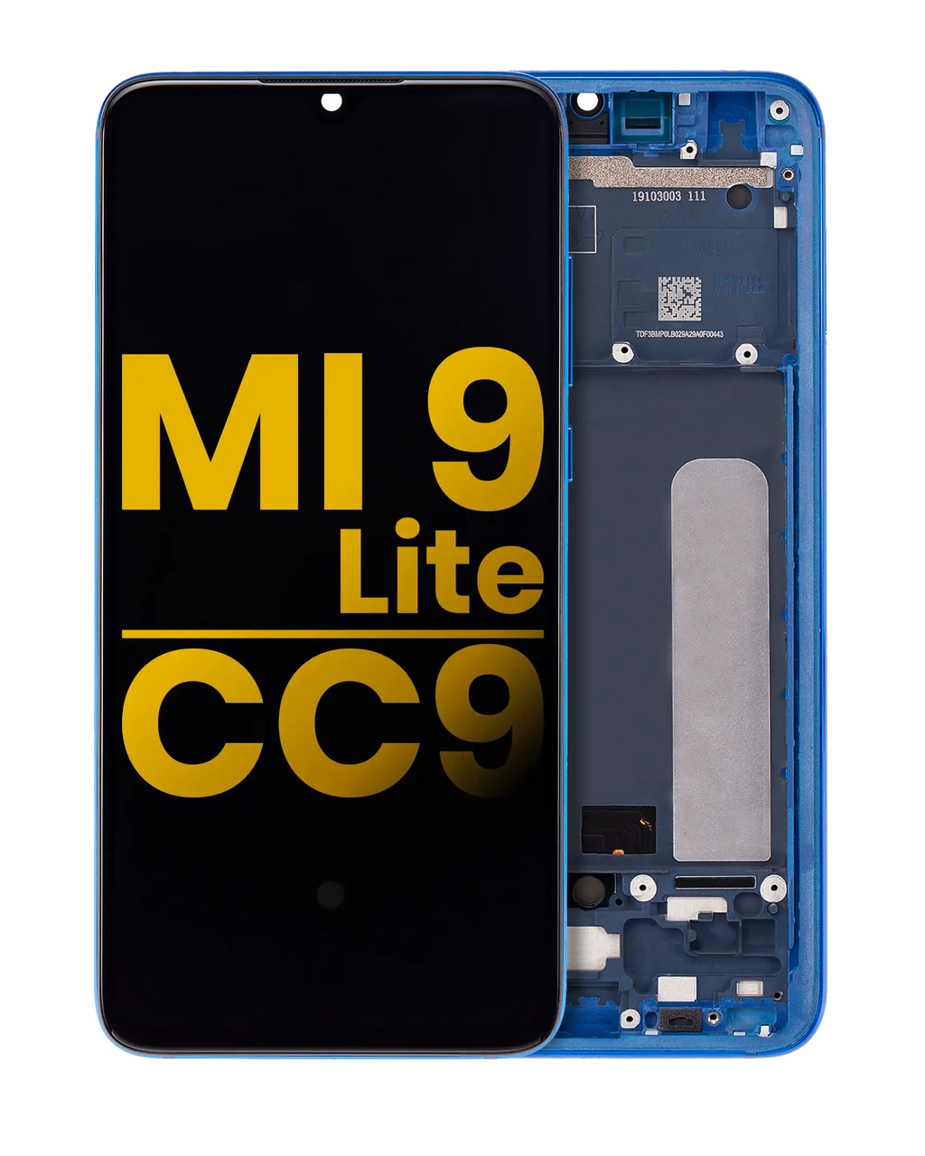 OLED-Display mit Rahmen für Xiaomi Mi 9 Lite / CC9 (Refurbished) (Aurora Blue)