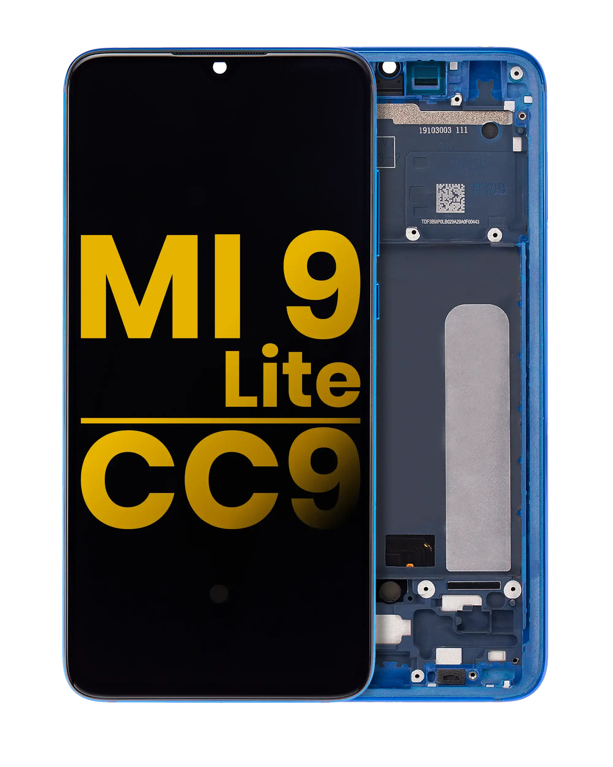 OLED-Display mit Rahmen für Xiaomi Mi 9 Lite / CC9 (Refurbished) (Aurora Blue)
