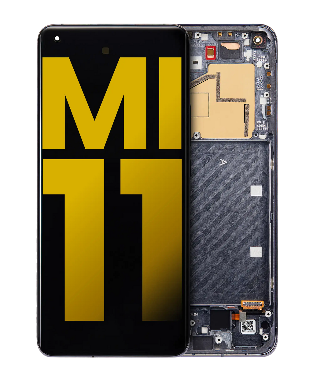 OLED Display with Frame for Xiaomi Mi 11 (Refurbished) (Black)
