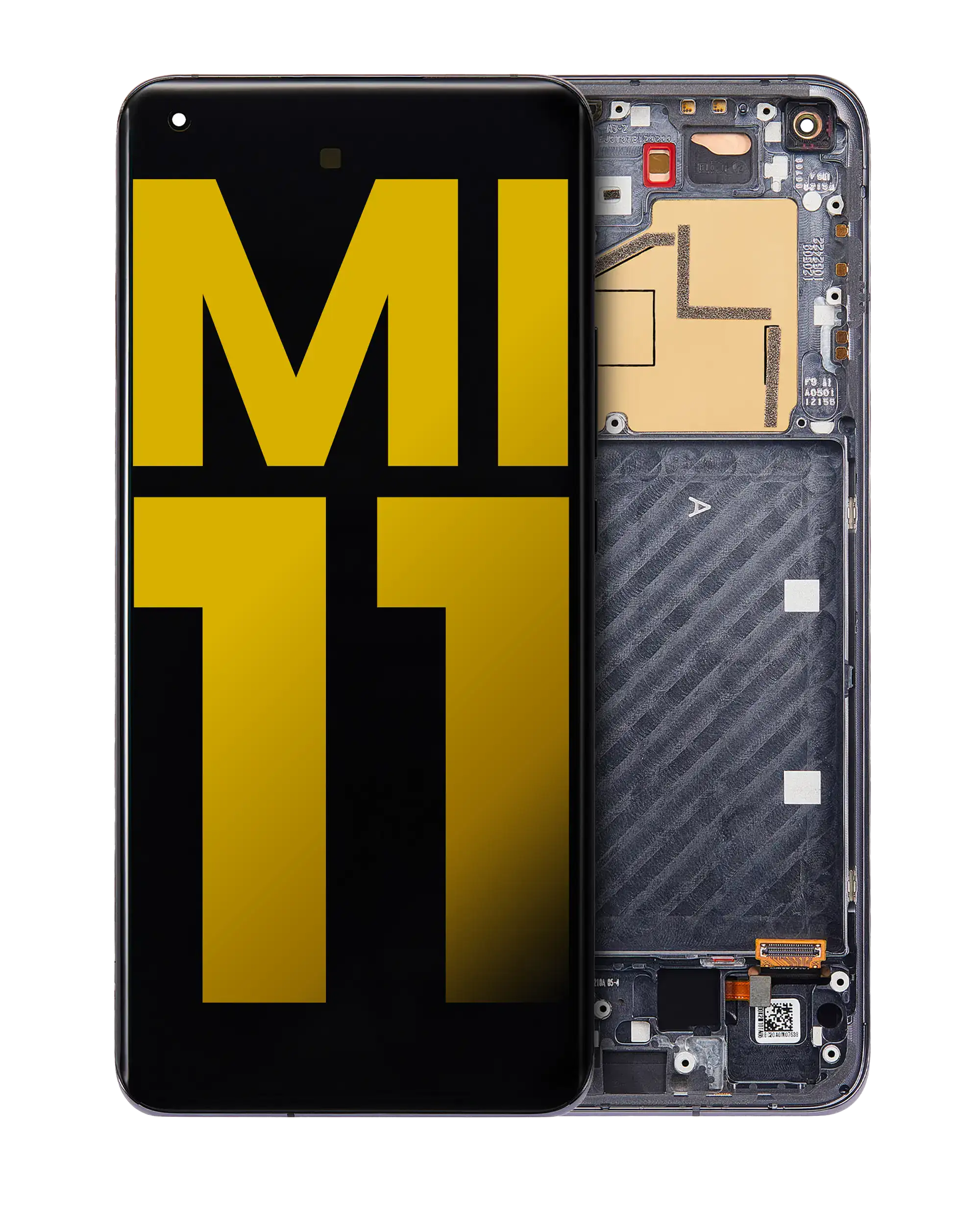 OLED Display with Frame for Xiaomi Mi 11 (Refurbished) (Black)