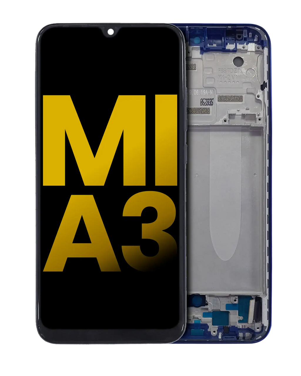 OLED Display with Frame for Xiaomi Mi A3 (Refurbished, Blue)