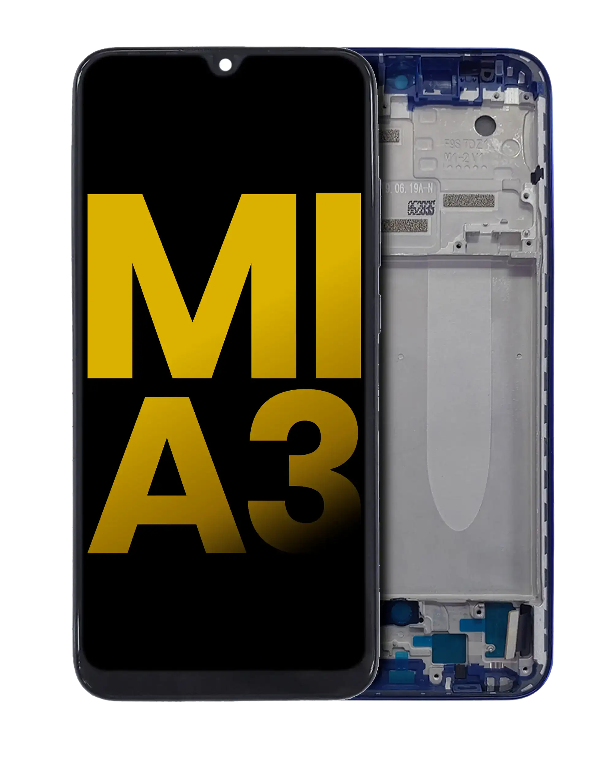 OLED Display with Frame for Xiaomi Mi A3 (Refurbished, Blue)
