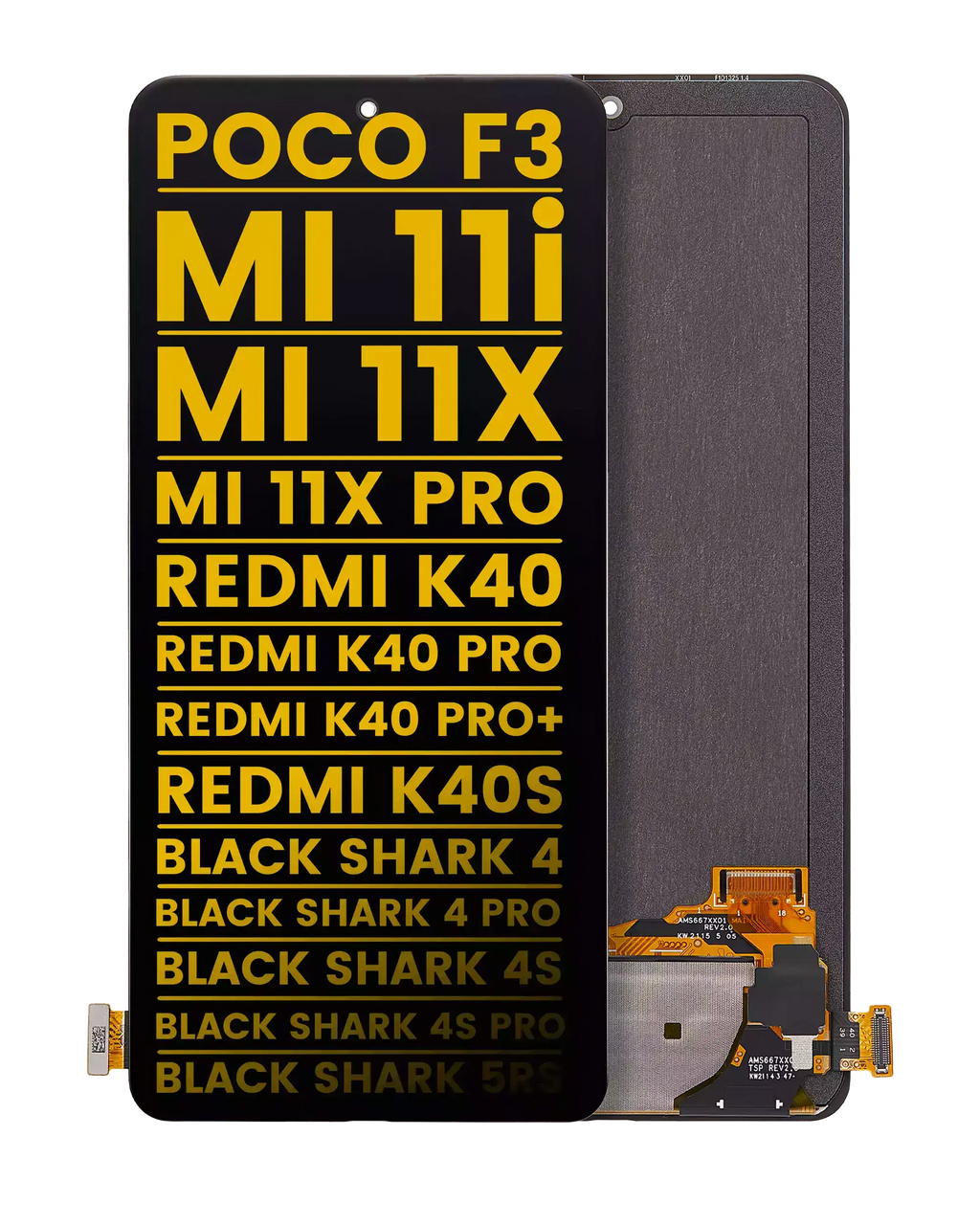 OLED Display without frame for Xiaomi Poco F3 / Poco F4 / MI 11i / MI 11X / MI 11X Pro / Redmi K40 / K40 Pro / K40 Pro+ / K40S / Black Shark 4 / Black Shark 4 Pro / Black Shark 4S / Black Shark 4S Pro / Black Shark 5RS (refurbished) (All Colors)