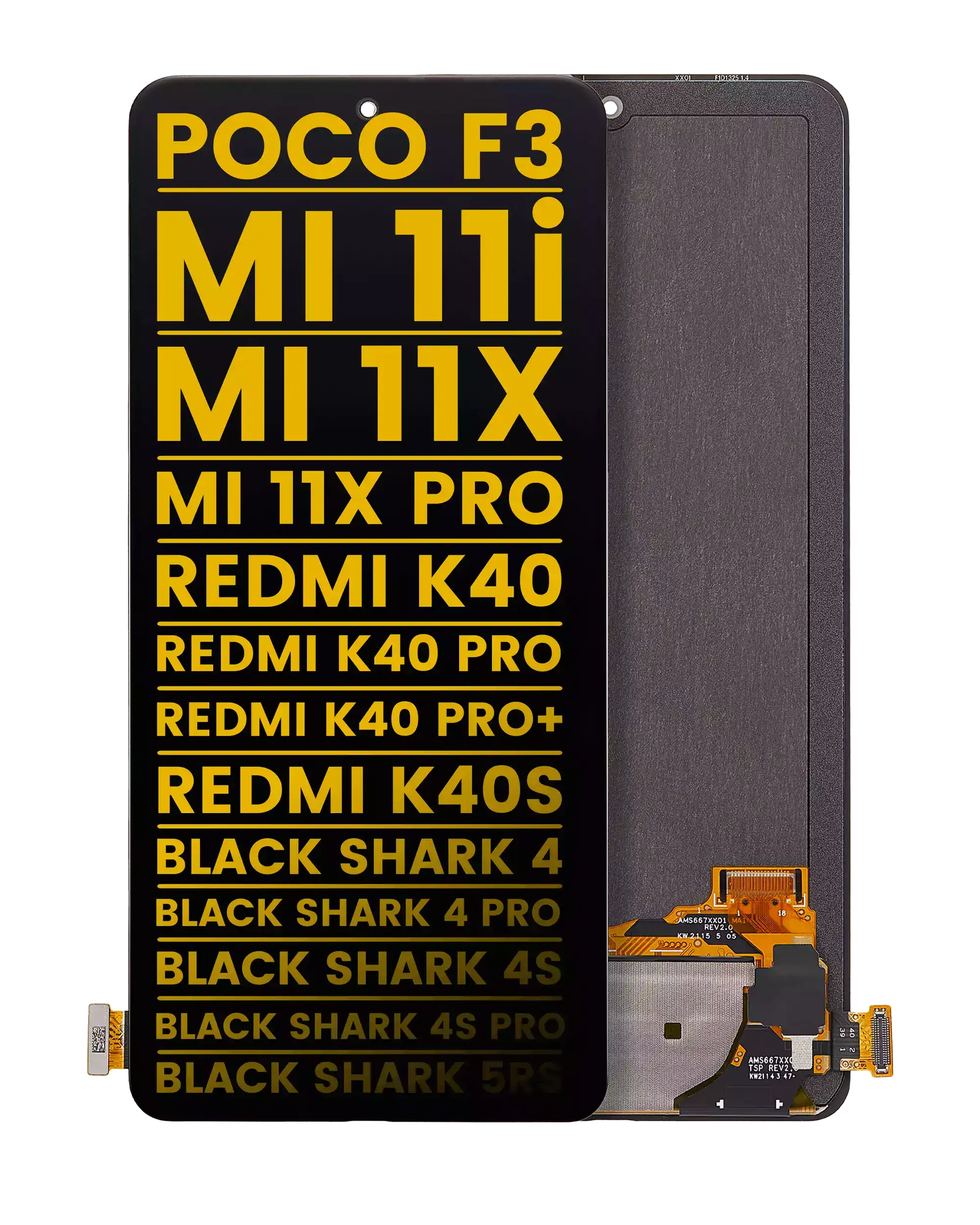 OLED Display without frame for Xiaomi Poco F3 / Poco F4 / MI 11i / MI 11X / MI 11X Pro / Redmi K40 / K40 Pro / K40 Pro+ / K40S / Black Shark 4 / Black Shark 4 Pro / Black Shark 4S / Black Shark 4S Pro / Black Shark 5RS (refurbished) (All Colors)