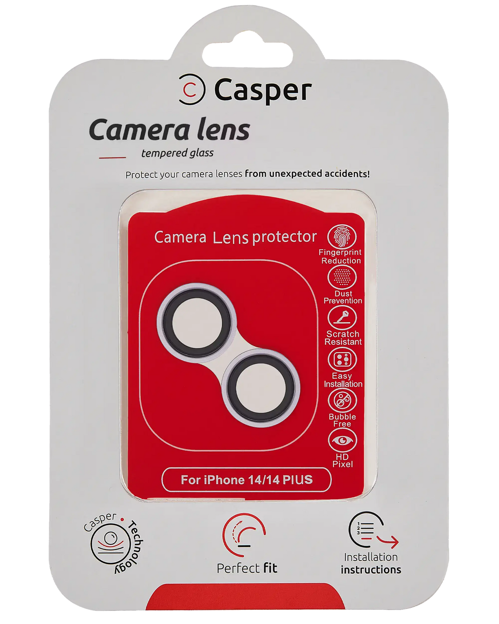 Casper Camera Lens Protector for iPhone 14 / 14 Plus (Purple) (Clear)