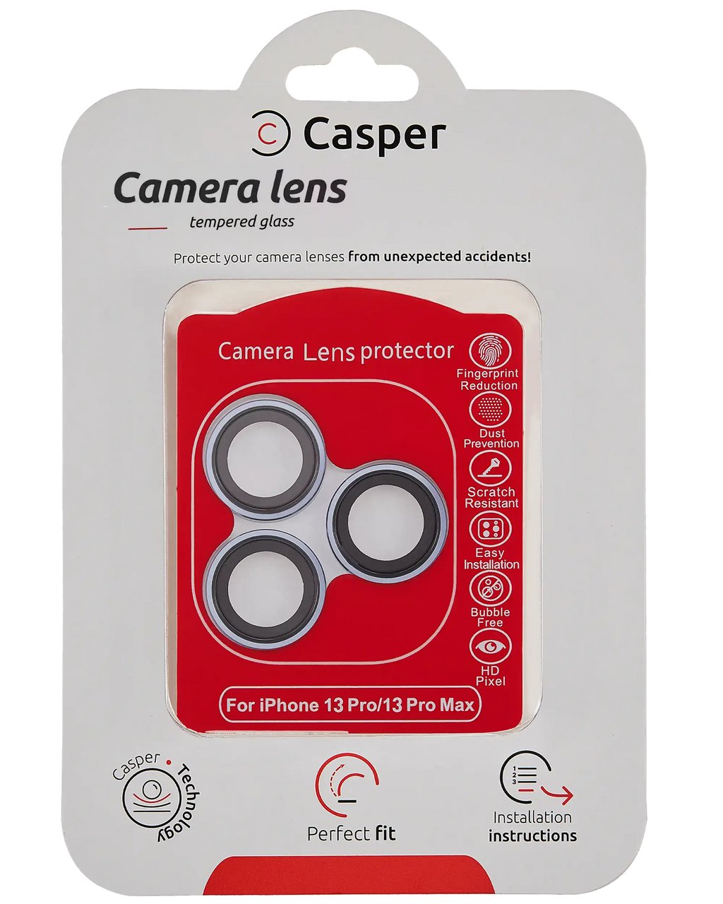 Casper Camera Lens Protector for iPhone 13 Pro / 13 Pro Max (Blue, Clear)
