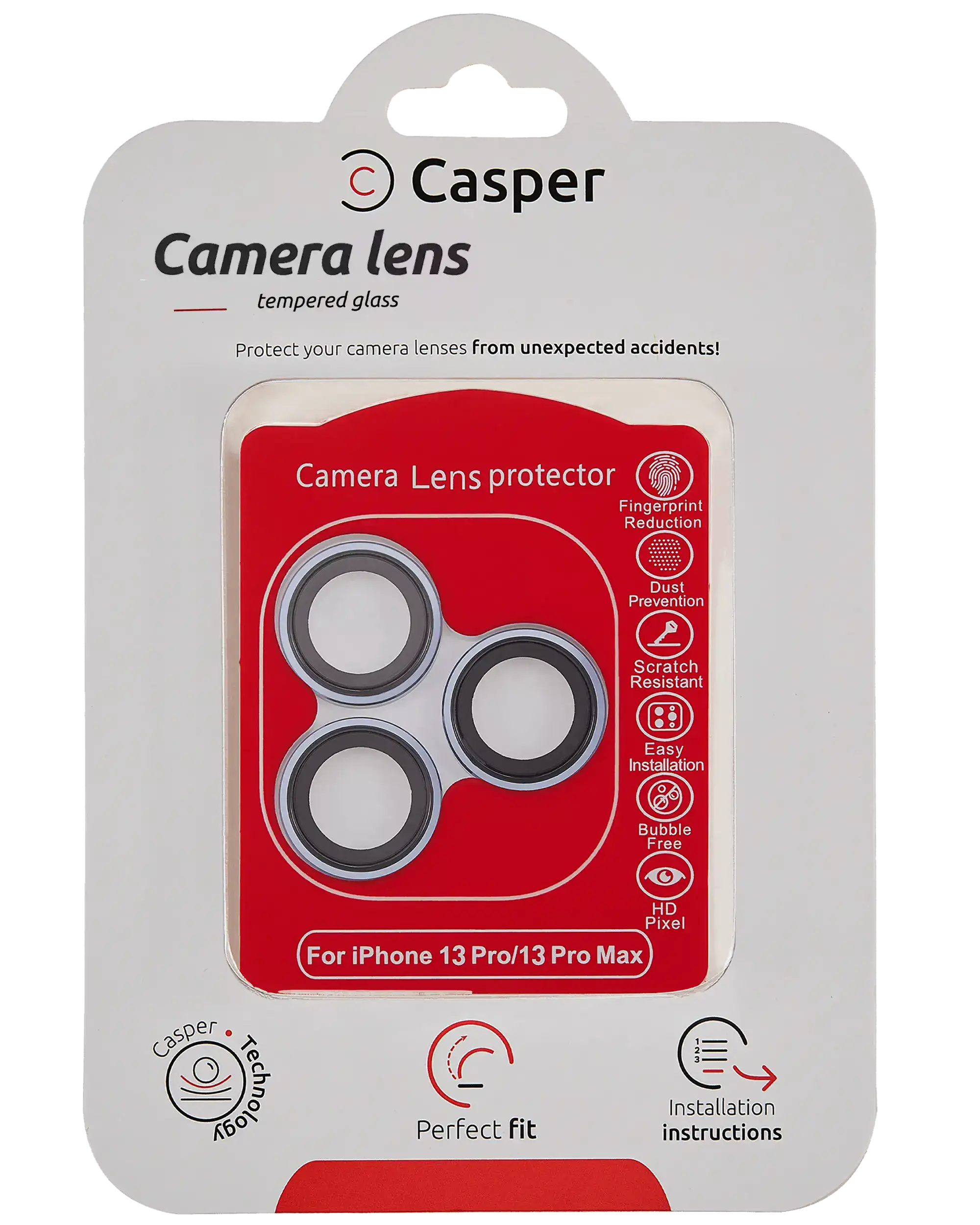 Casper Camera Lens Protector for iPhone 13 Pro / 13 Pro Max (Blue, Clear)
