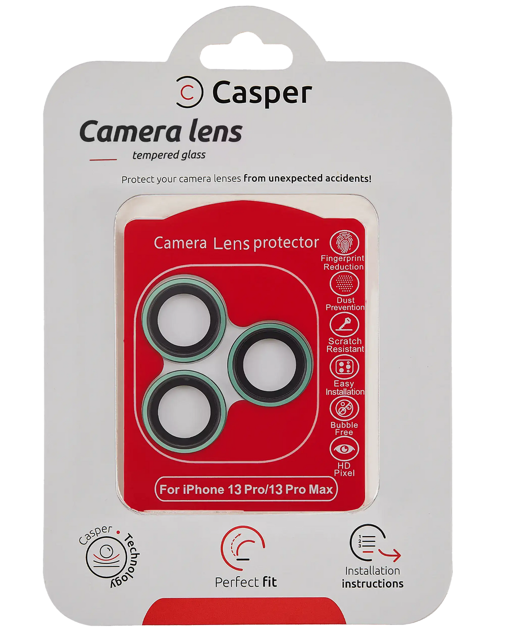 Casper Camera Lens Protector for iPhone 13 Pro / 13 Pro Max (Alpine Green) (Clear)
