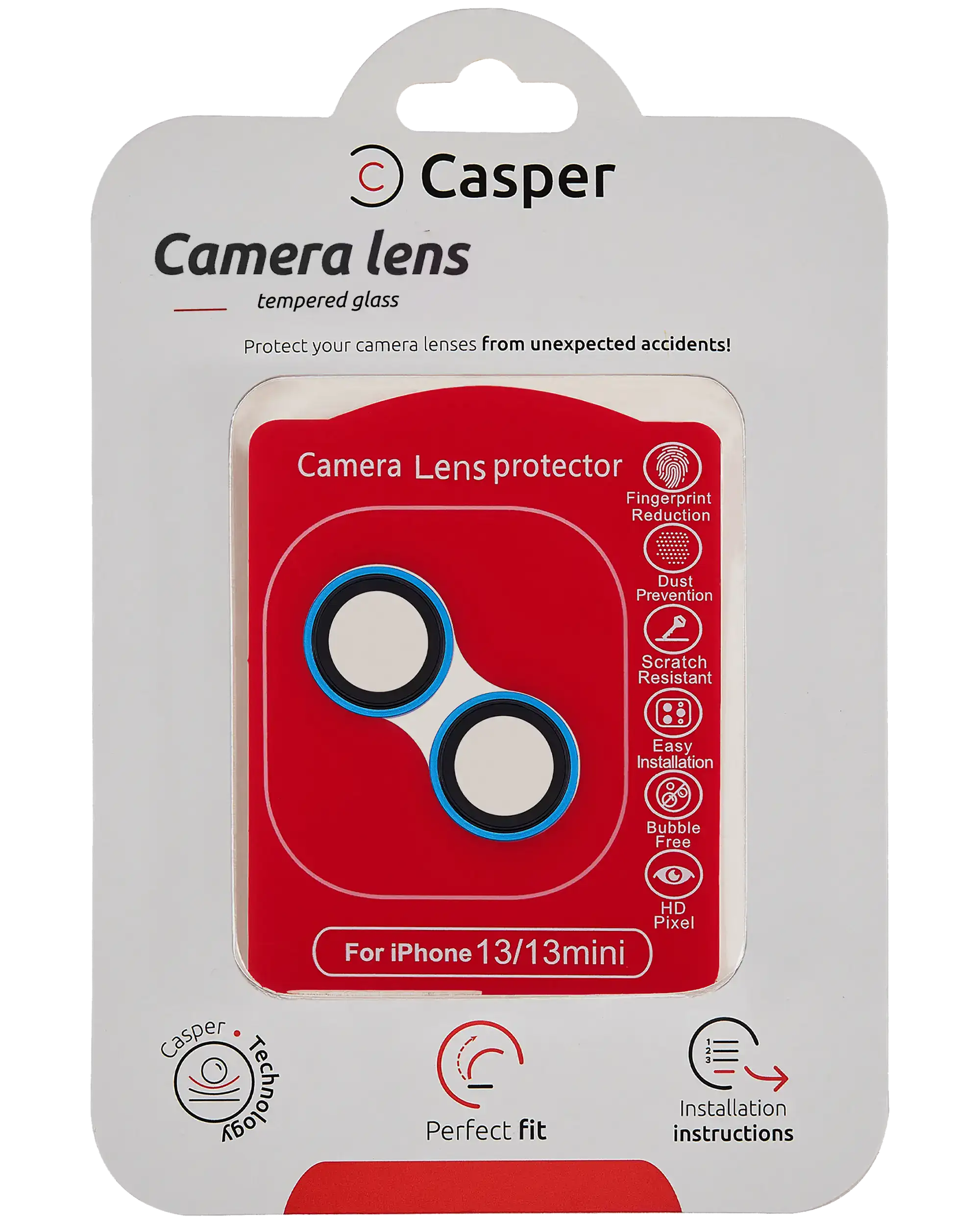 Casper Camera Lens Protector for iPhone 13 / 13 Mini (Blue) (Clear)