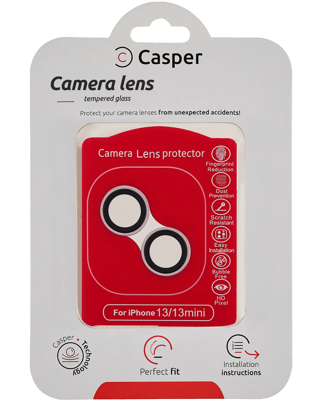 Casper Camera Lens Protector for iPhone 13 / 13 Mini (Pink) (Clear)