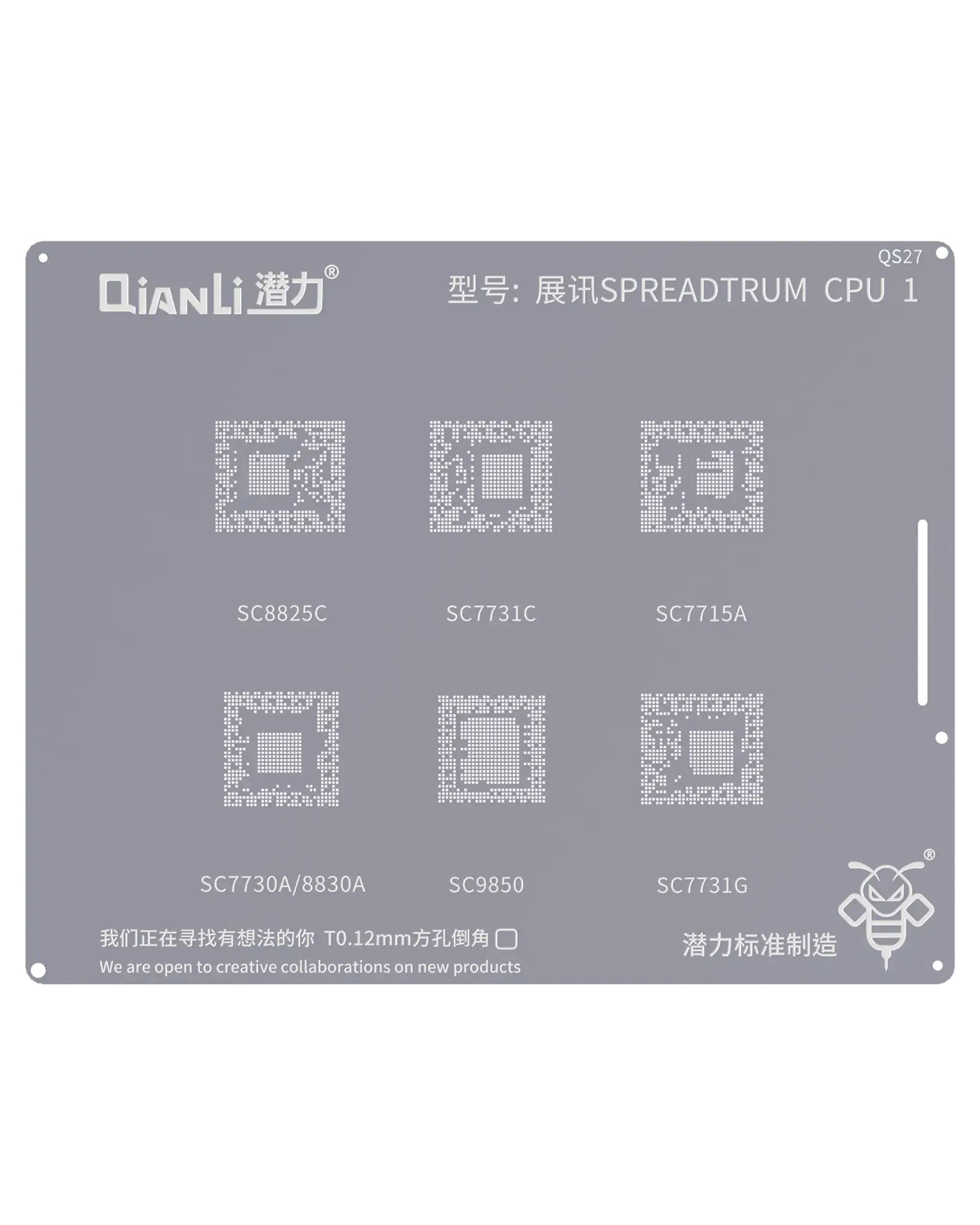 Bumblebee Schablone QS27 Qianli Spreadtrum CPU1 (SC8825C/SC7730A/SC8830A)
