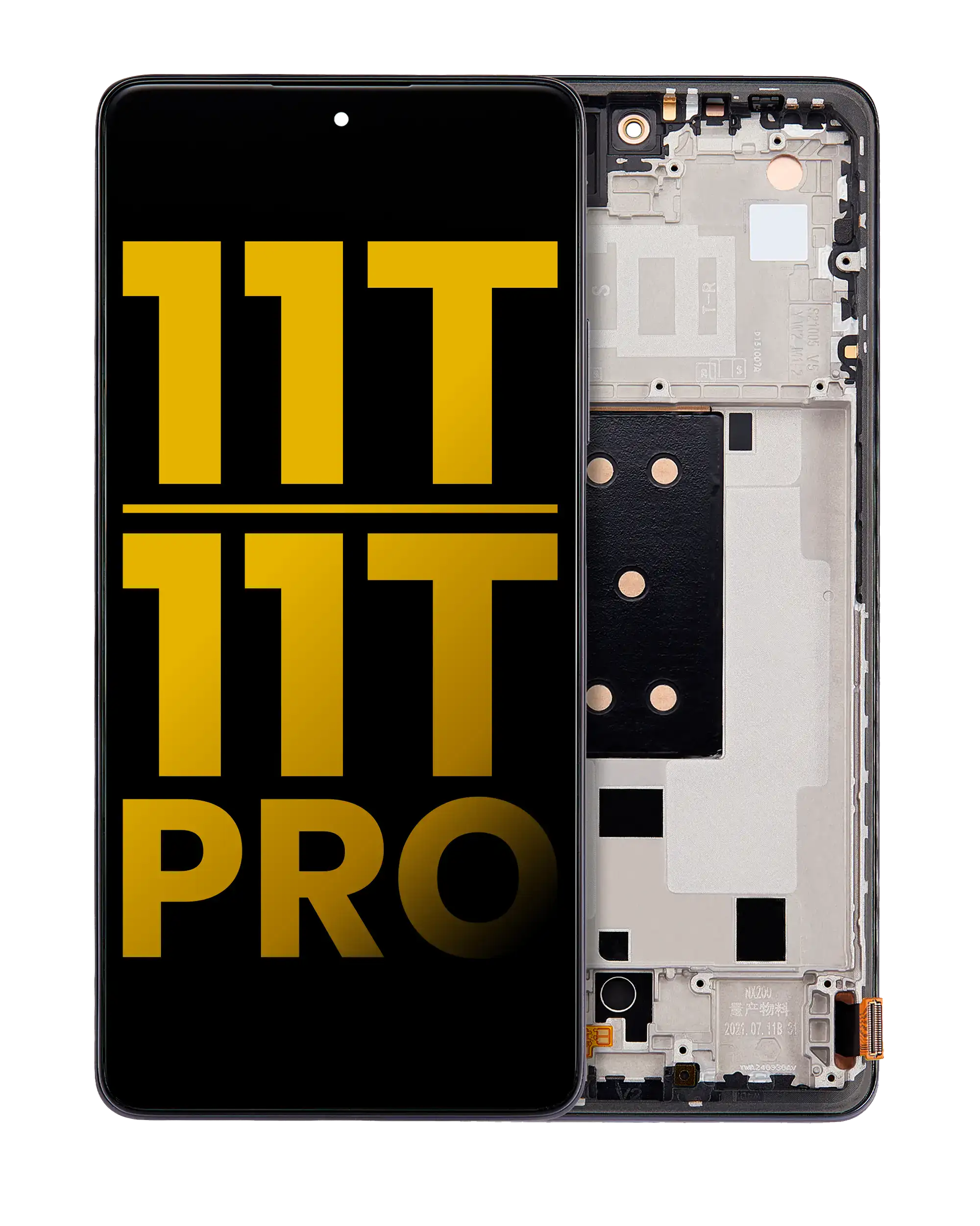 OLED Display with Frame for Xiaomi 11T / 11T Pro (Refurbished) (Meteorite Gray)