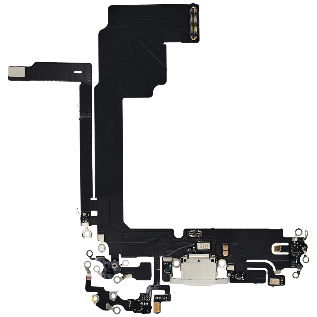 Ladebuchse-Flexkabel für iPhone 15 Pro Max (Aftermarket Plus) (Weiß Titanium)