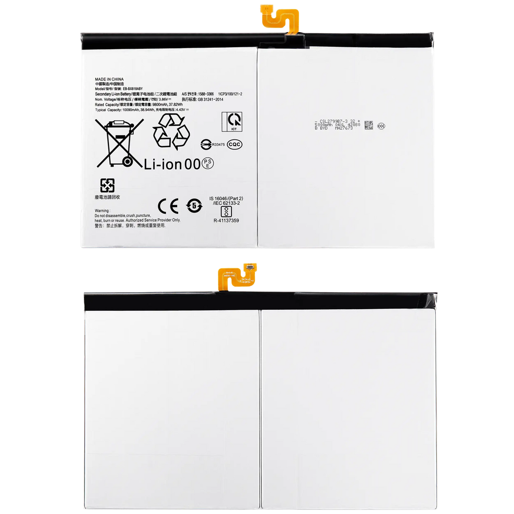 Replacement Battery for Samsung Galaxy Tab S9 Plus 12.4" (X810/X816) (2023) and Tab S9 FE Plus (X610/X616) (2023) (EB-BX818ABY)