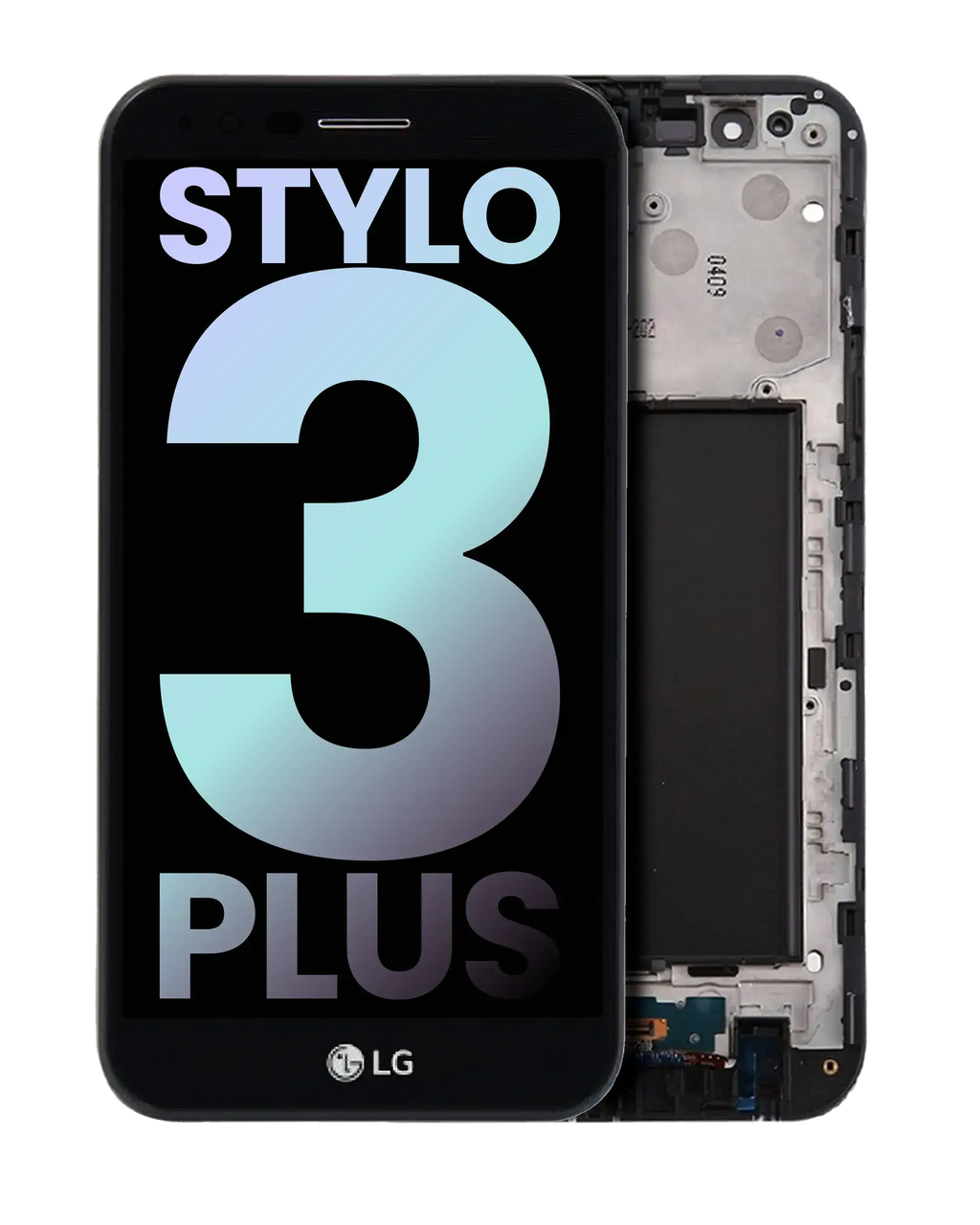 LCD-Display mit Rahmen für LG Stylo 3 Plus (TP450/MP450/M470) OEM Schwarz
