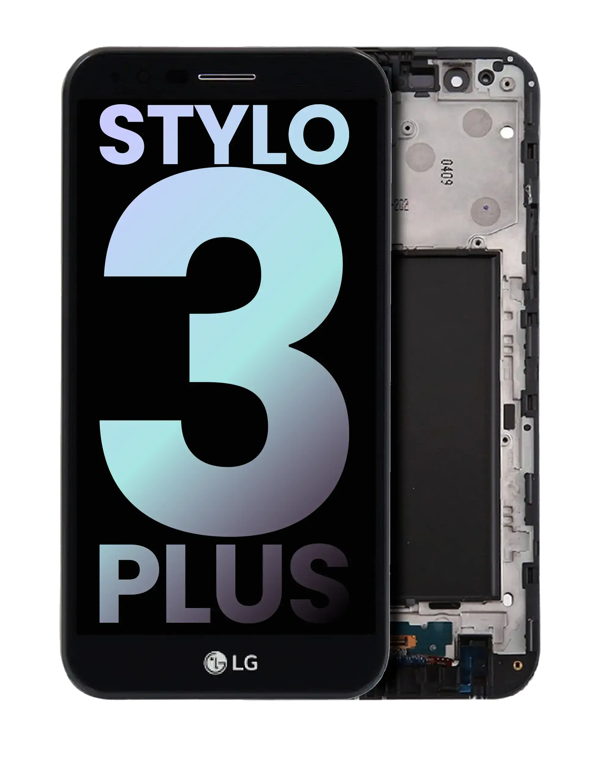 LCD-Display mit Rahmen für LG Stylo 3 Plus (TP450/MP450/M470) OEM Schwarz