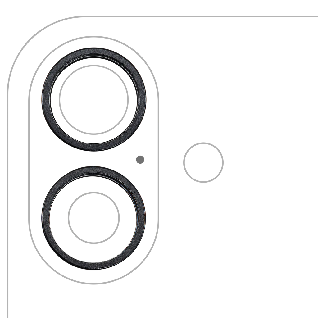 Kamera-Rahmenring hinten für iPhone 16 / iPhone 16 Plus (Schwarz) (2er-Set)
