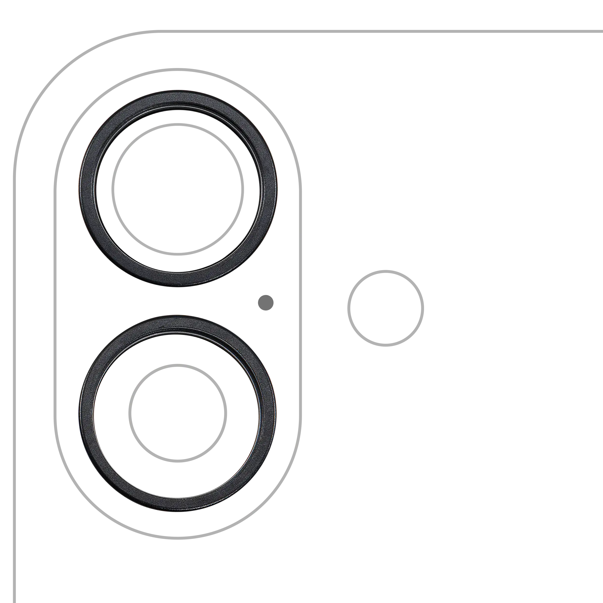 Kamera-Rahmenring hinten für iPhone 16 / iPhone 16 Plus (Schwarz) (2er-Set)