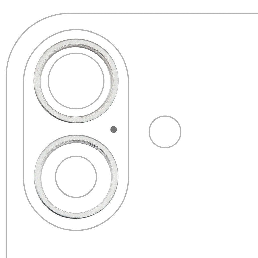 Rear Camera Lens Protector Ring for iPhone 16 / 16 Plus (White) (2-Pack)