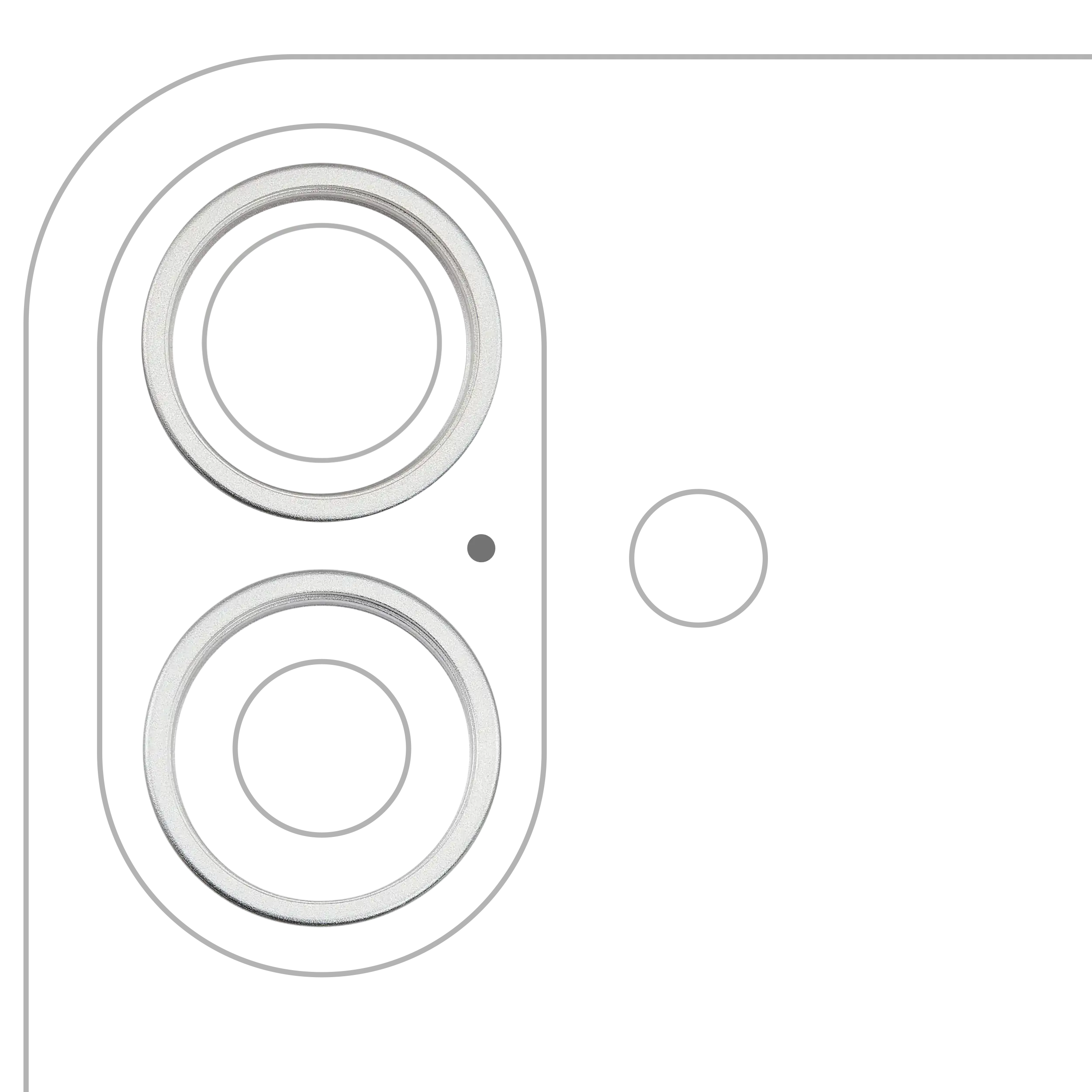 Rear Camera Lens Protector Ring for iPhone 16 / 16 Plus (White) (2-Pack)