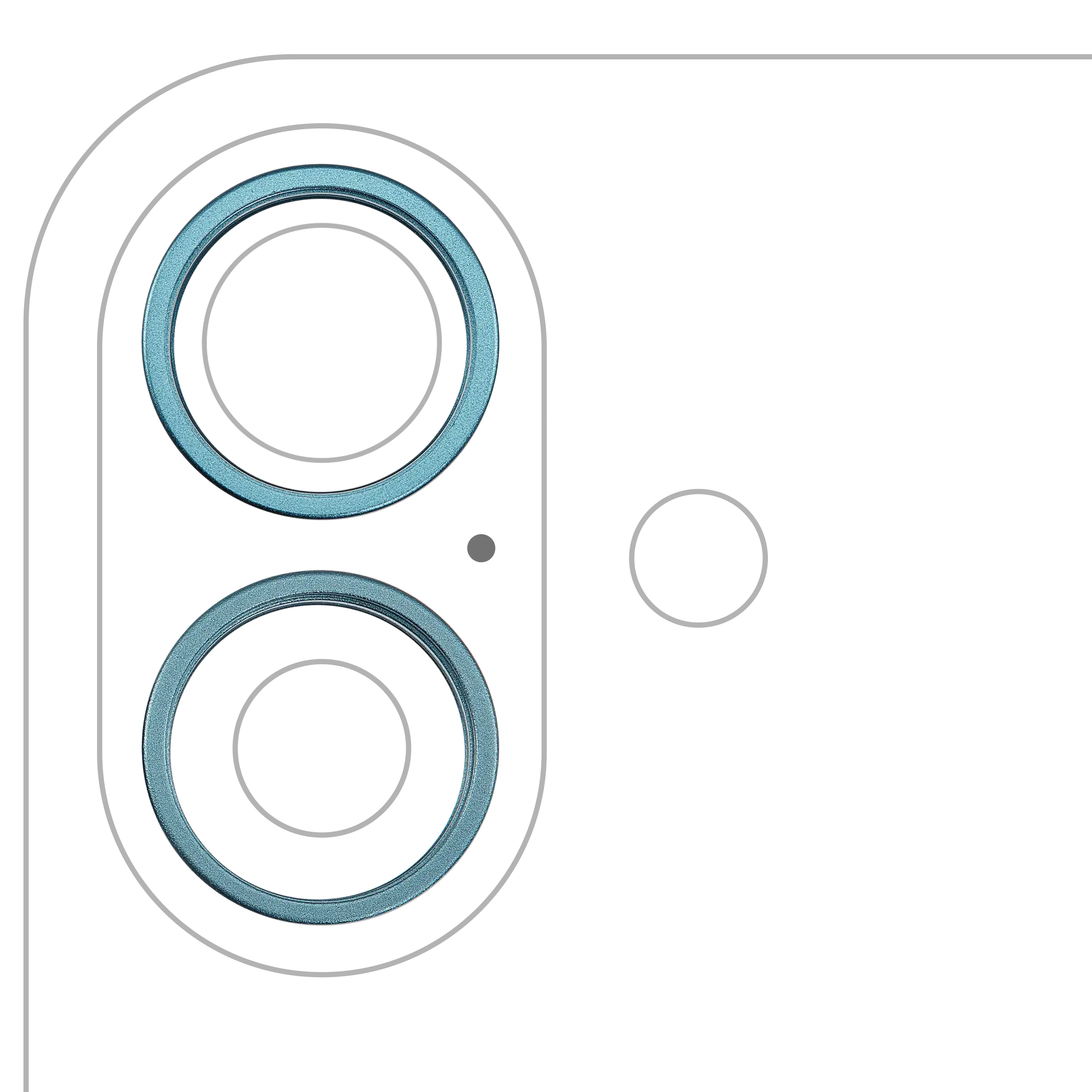 Kamera-Rahmenring hinten für iPhone 16 / 16 Plus (Teal) (2er-Set)