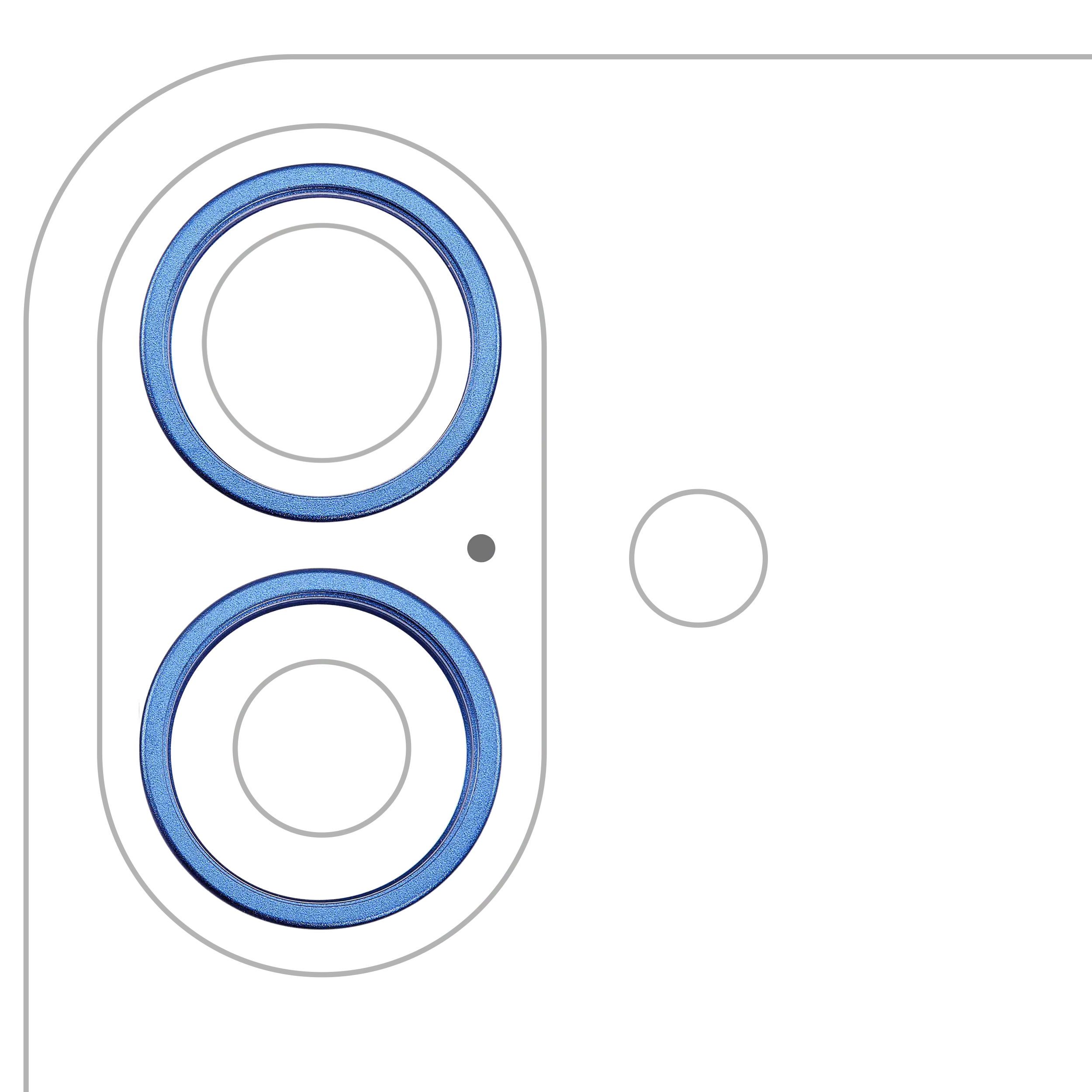 Kamera-Rahmenring hinten für iPhone 16 / 16 Plus (Ultramarine) (2er-Set)
