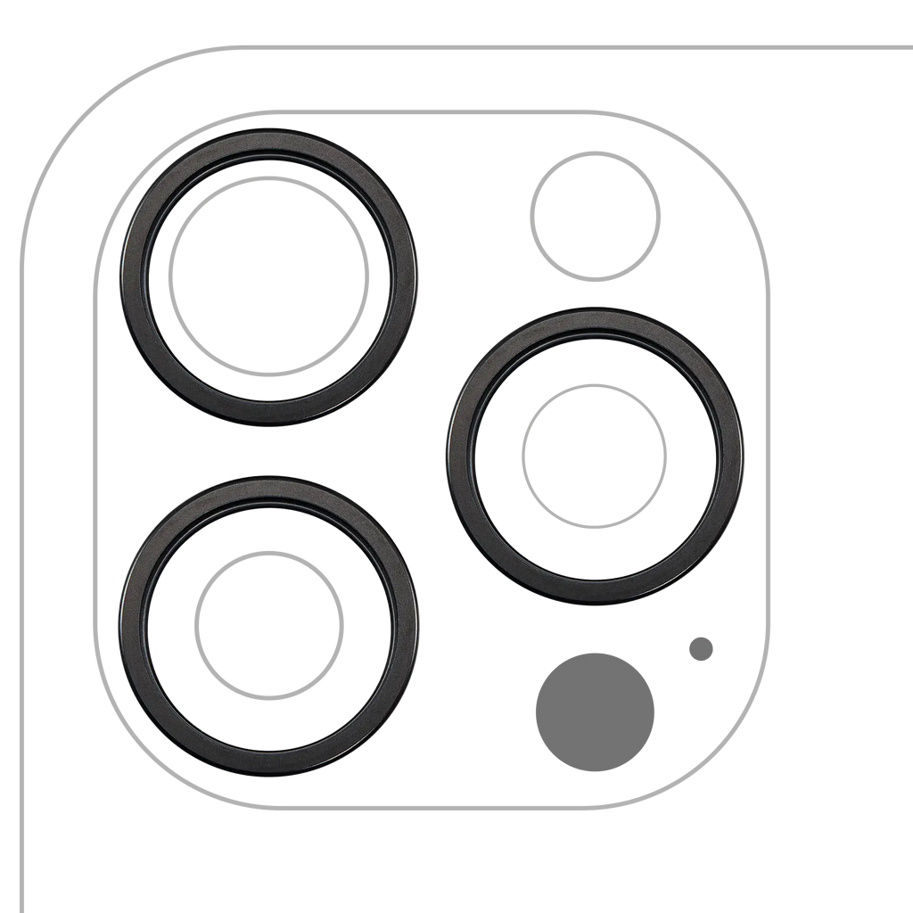 Rear Camera Lens Protector Ring for iPhone 16 Pro / 16 Pro Max (Black Titanium) (3 Pack)