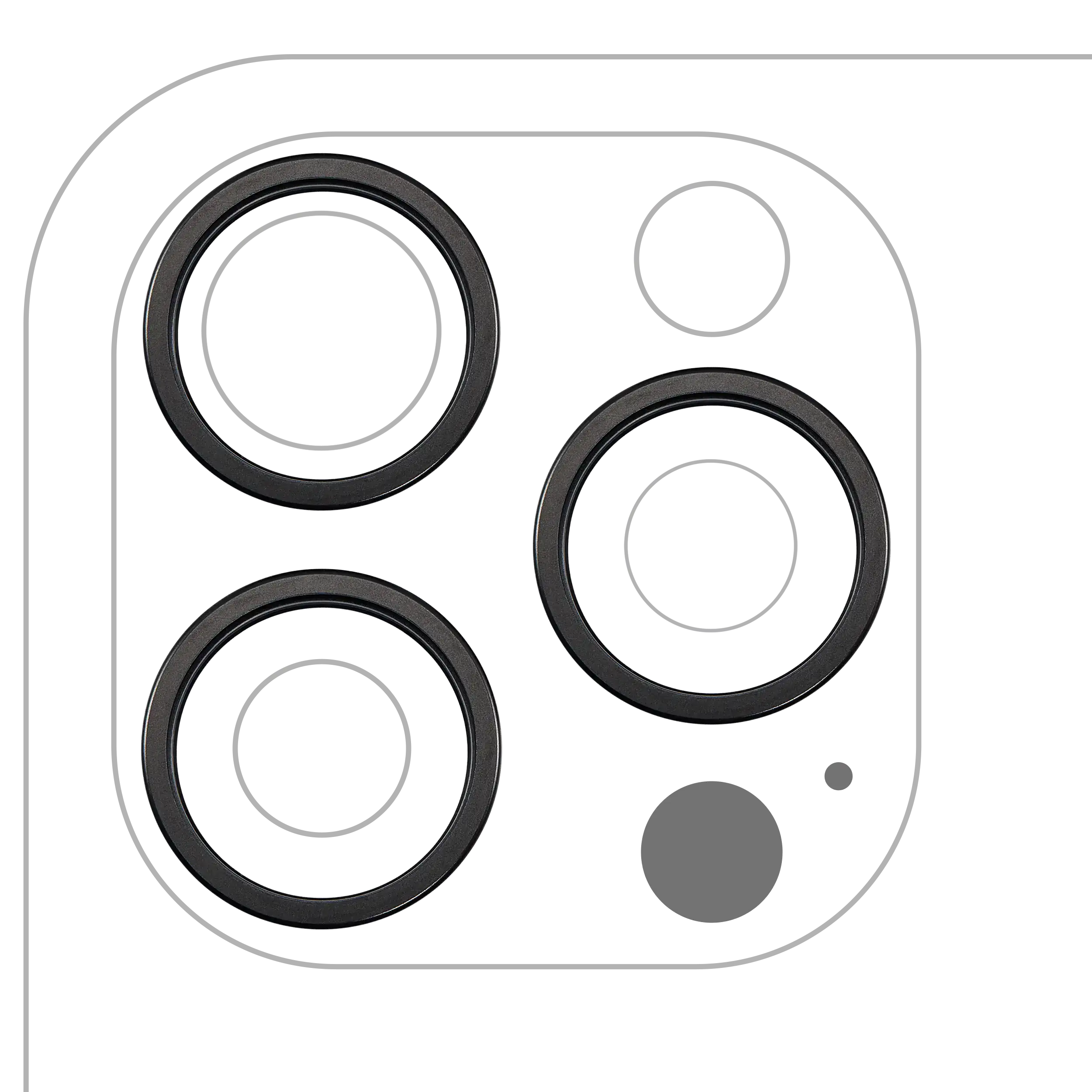 Rear Camera Lens Protector Ring for iPhone 16 Pro / 16 Pro Max (Black Titanium) (3 Pack)