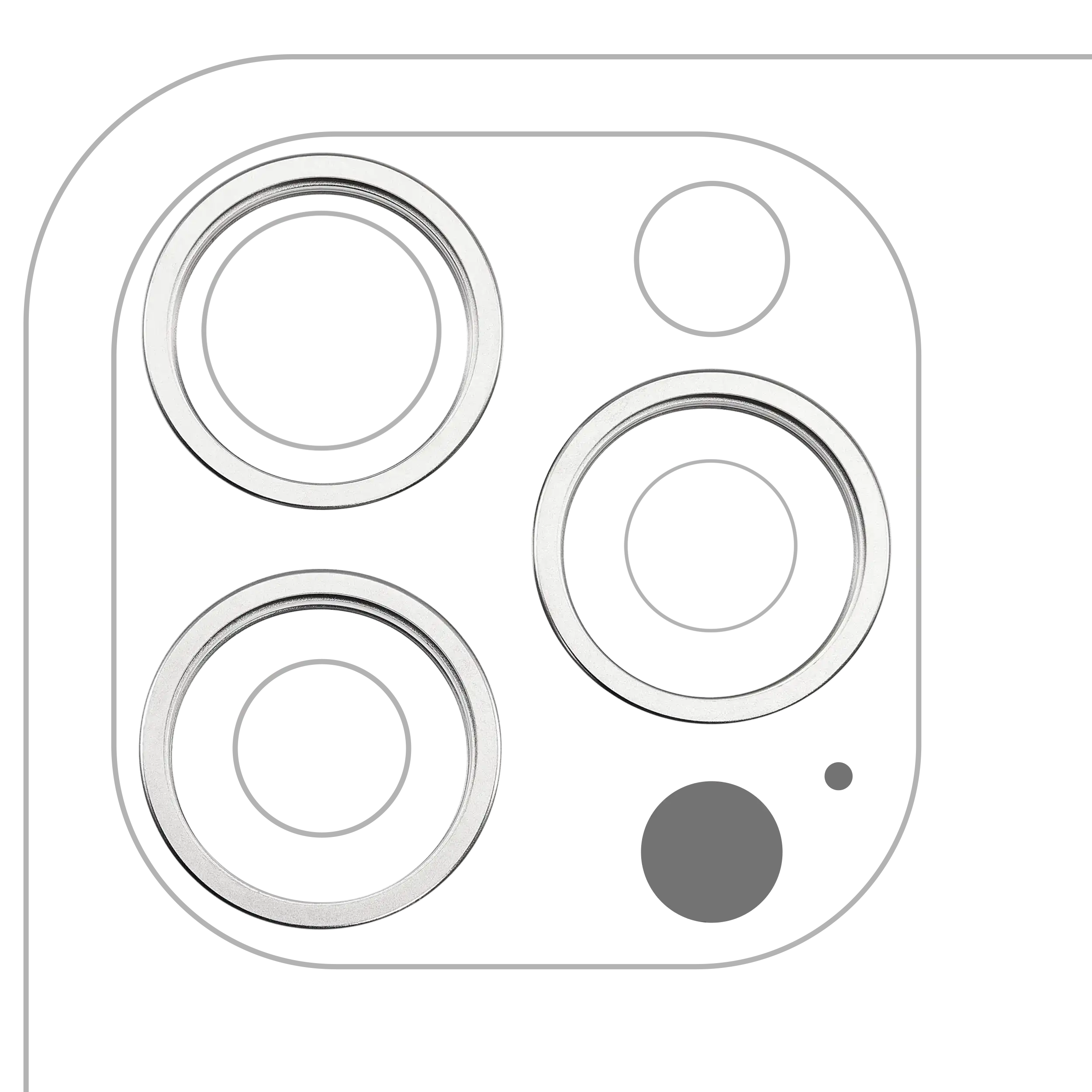 Rear Camera Frame Ring for iPhone 16 Pro / 16 Pro Max (White Titanium) (3-Pack)