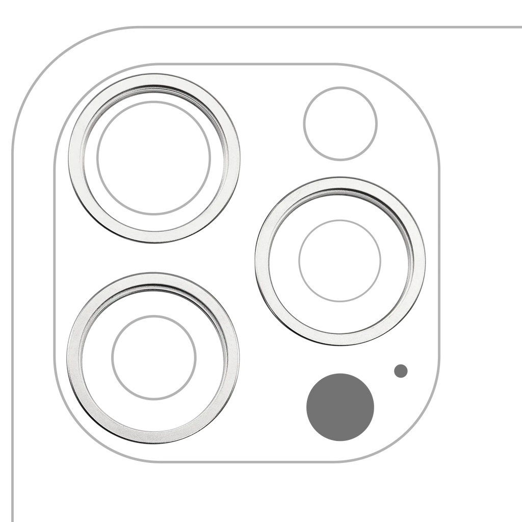 Hinterer Kamera-Rahmenring für iPhone 16 Pro/Max (Weiß Titanium) 3er-Set