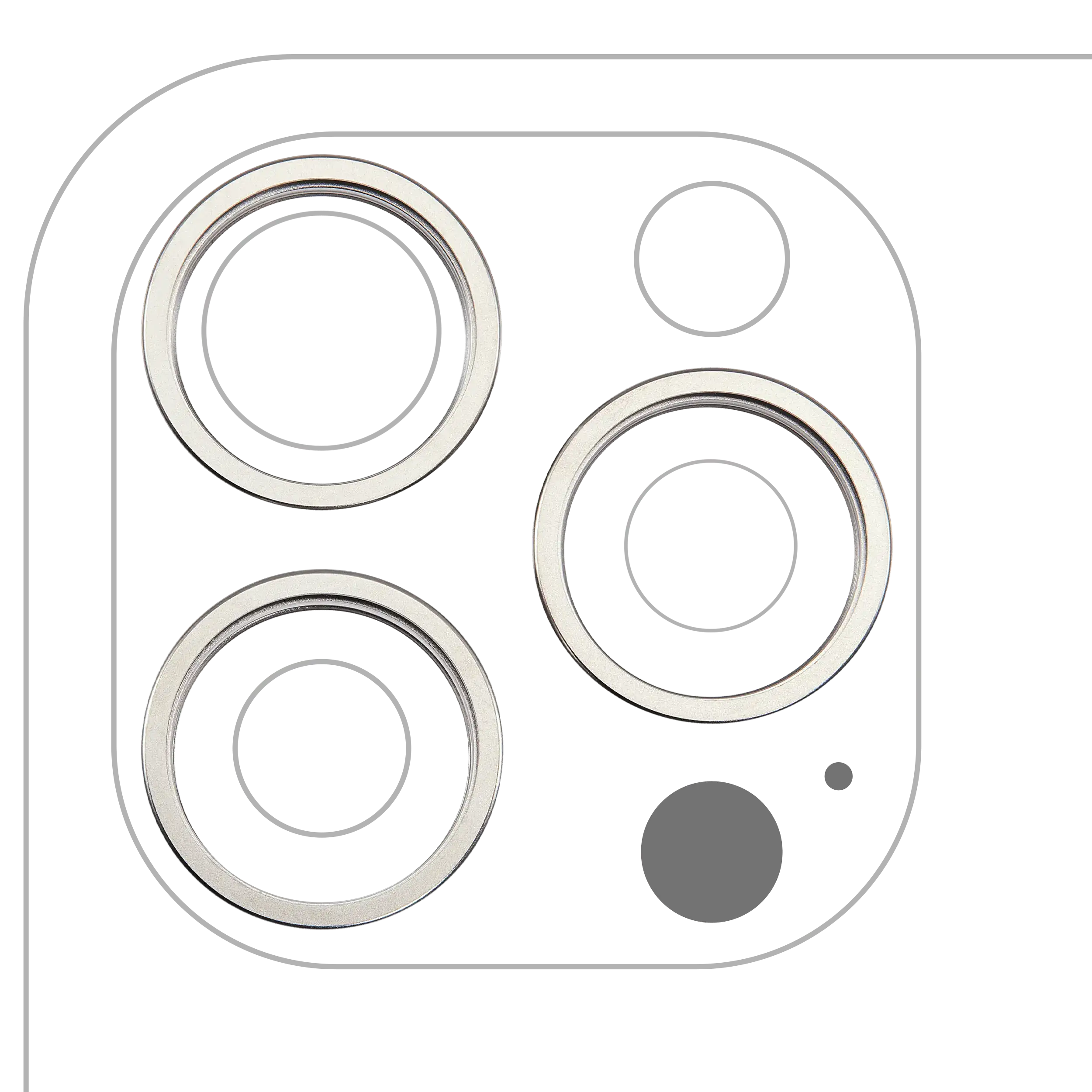 Rear Camera Lens Protector Ring for iPhone 16 Pro / 16 Pro Max (Natural Titanium) (3-Pack)