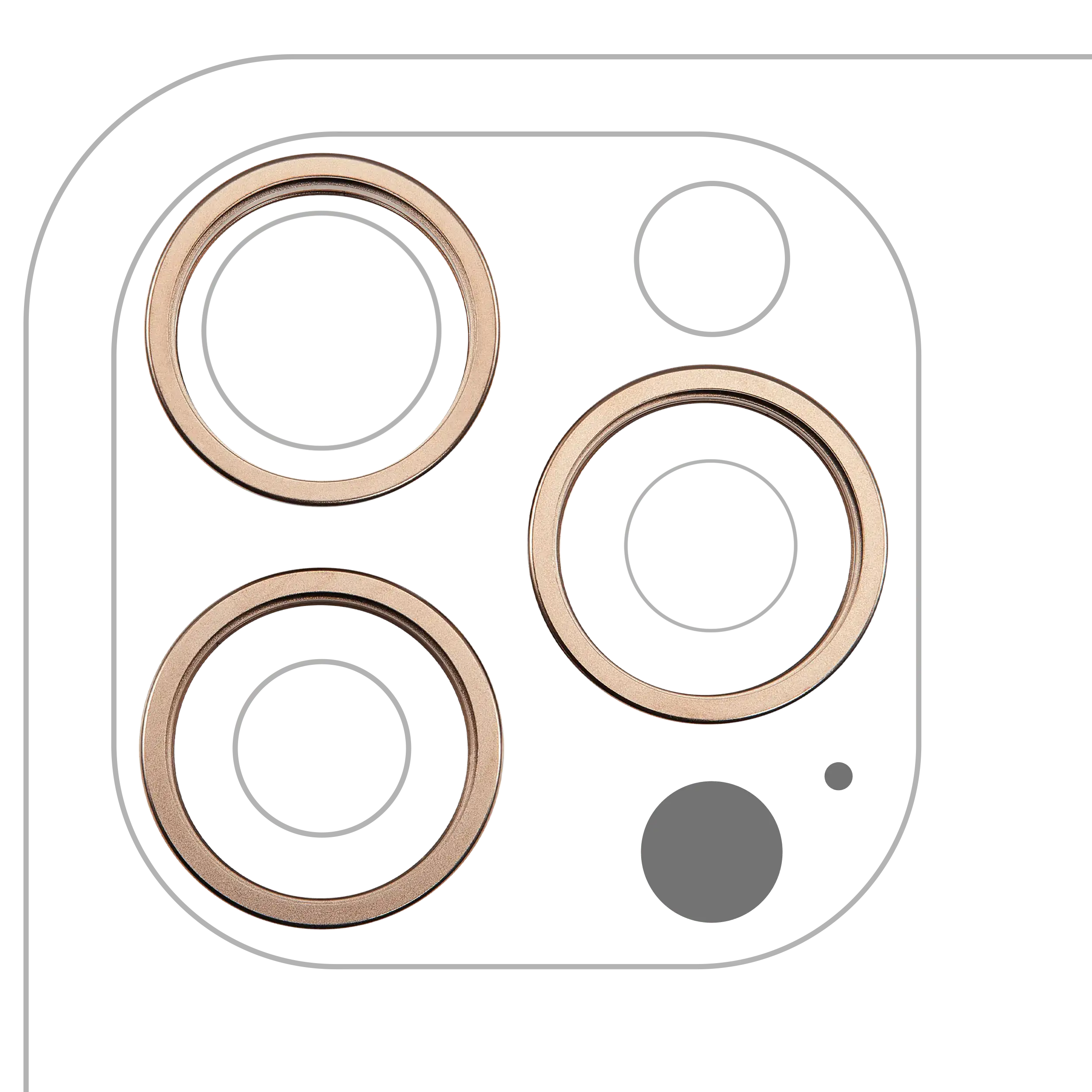 Hinterer Kamera-Zierring für iPhone 16 Pro / 16 Pro Max (Desert Titanium) (3er-S