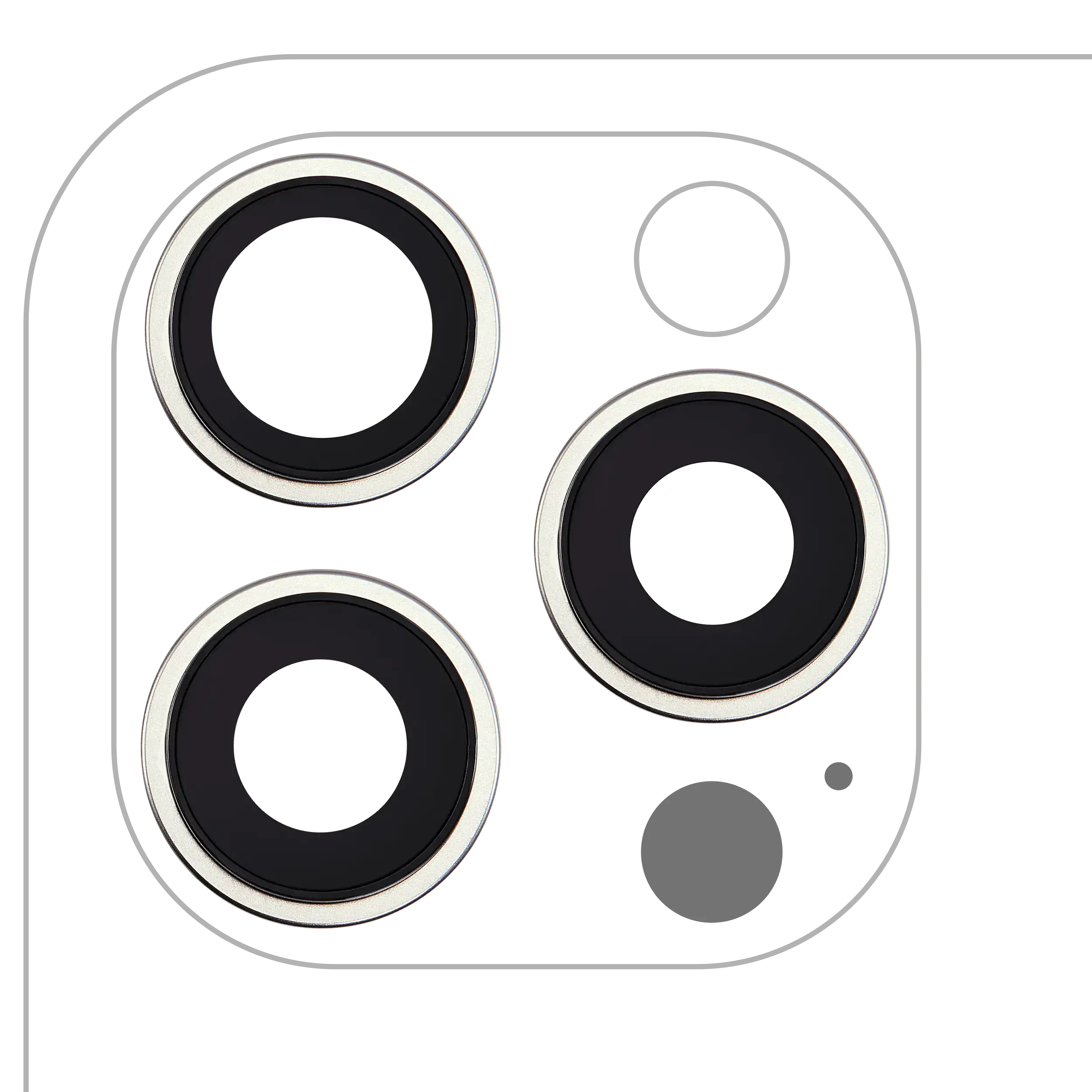 Kameralinse hinten m. Halterung&Rahmen f. iPhone 16 Pro/Max, Nat. Titanium, Prem