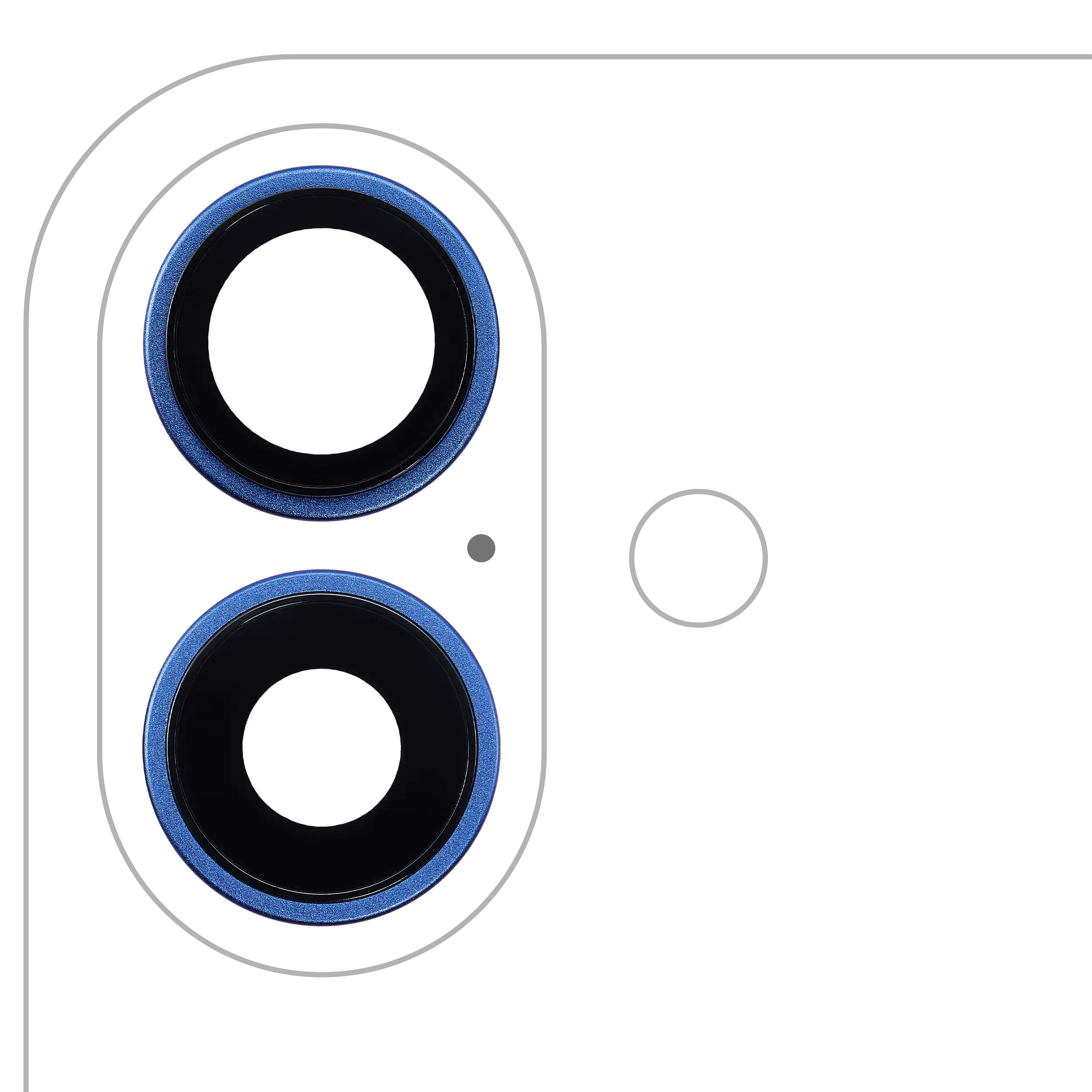 Kameralinse hinten m. Halterung & Rahmen für iPhone 16/16+ (Ultramarin) Premium