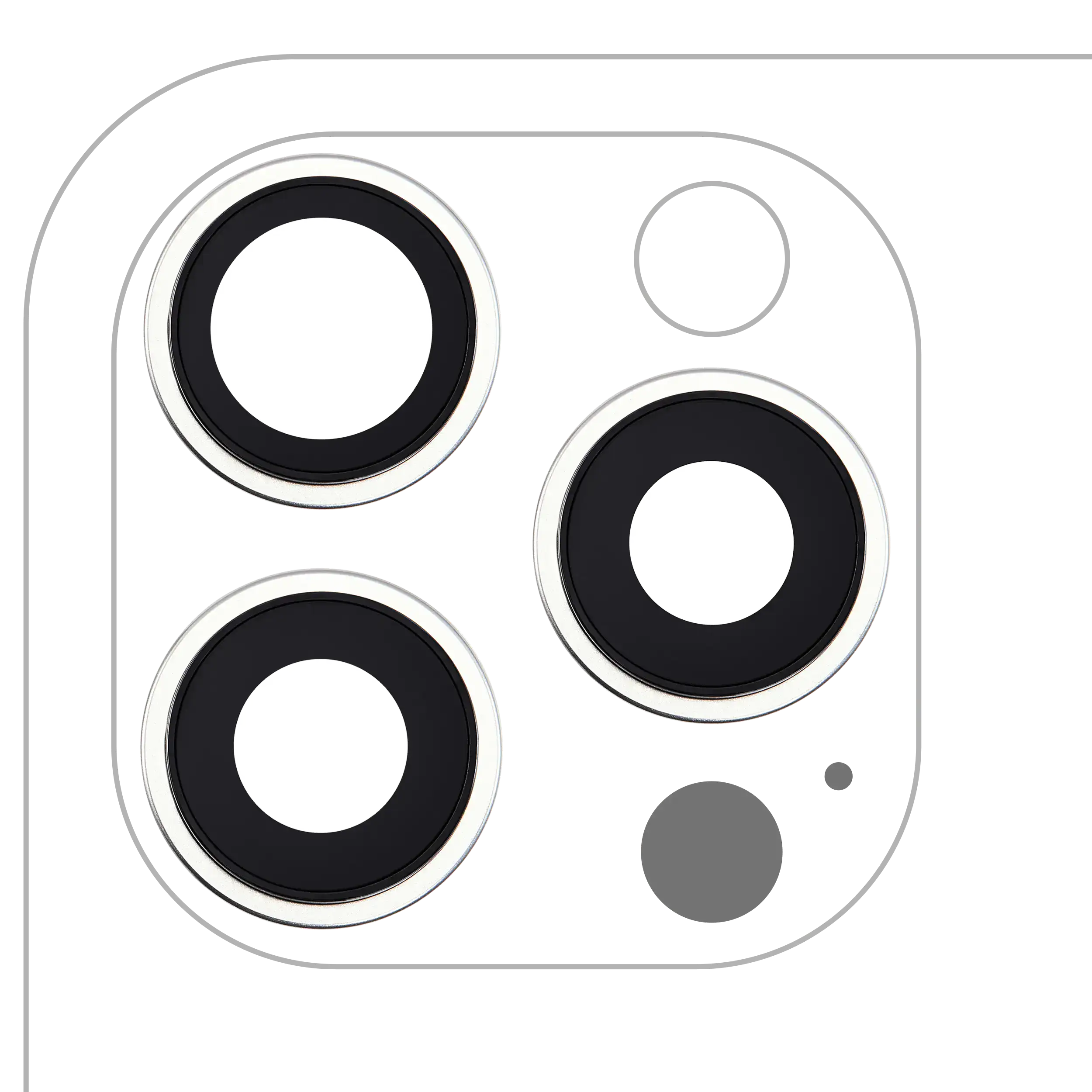 Backkamera Linse mit Rahmen & Halterung für iPhone 16 Pro/Max, Weiß Titanium, 3t
