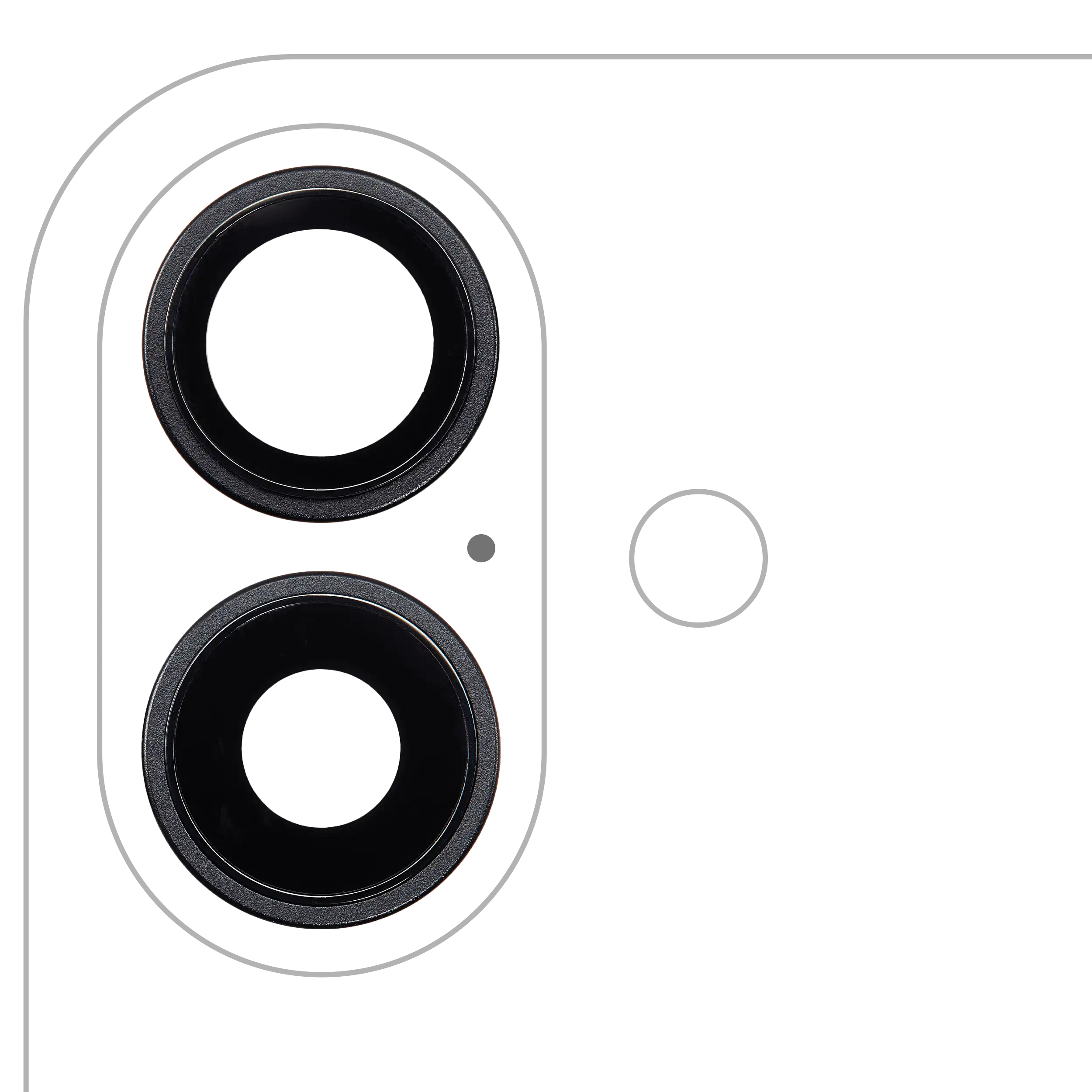 Kameralinse hinten m. Halterung für iPhone 16/16 Plus Schwarz 2er Set Premium