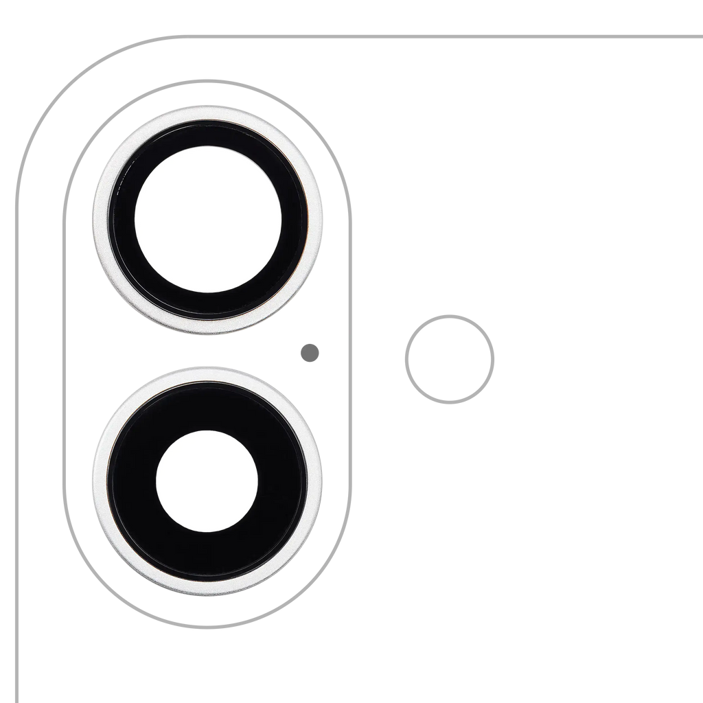 Kameralinse hinten mit Rahmen für iPhone 16/16+ weiß (2er Set) Premium