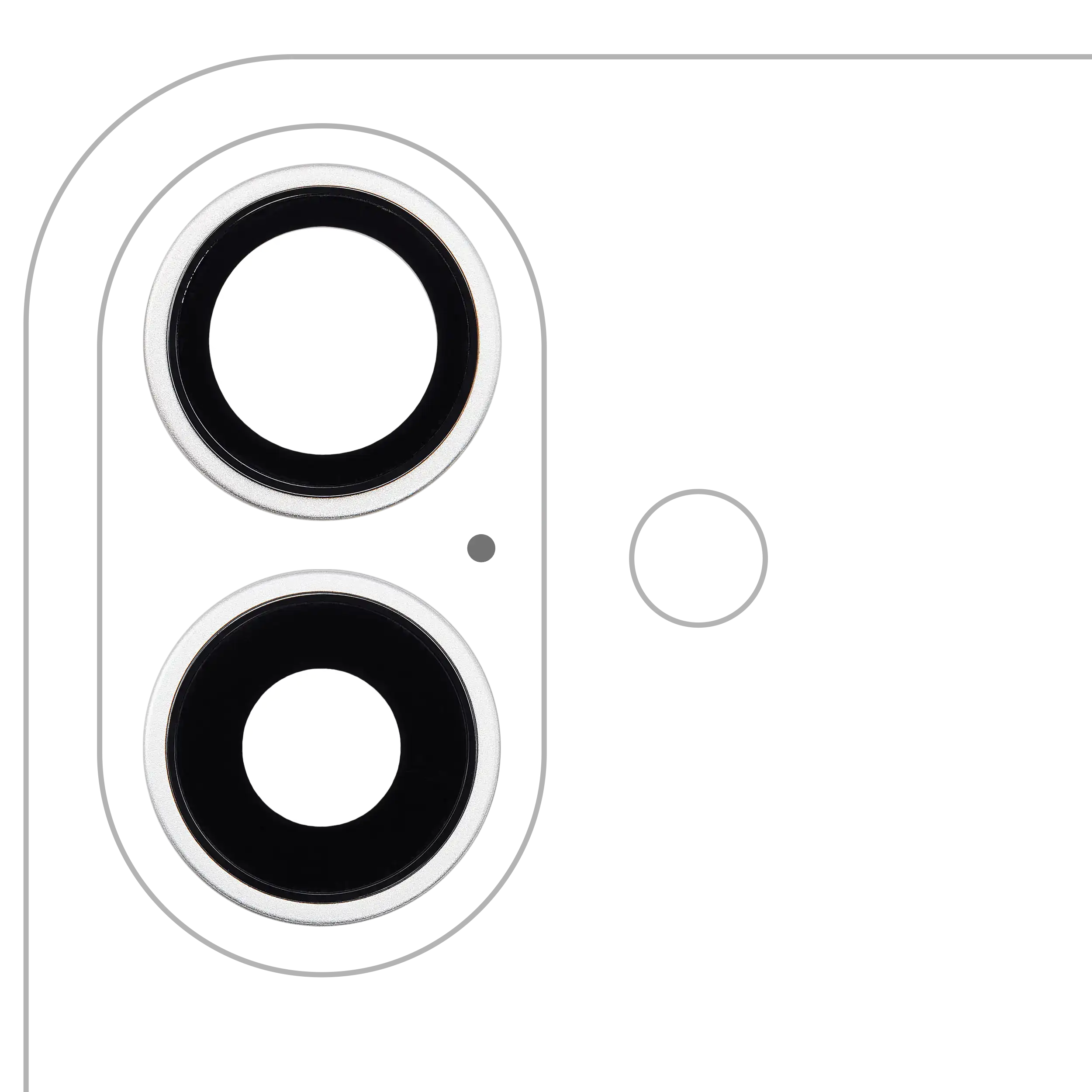 Kameralinse hinten mit Rahmen für iPhone 16/16+ weiß (2er Set) Premium