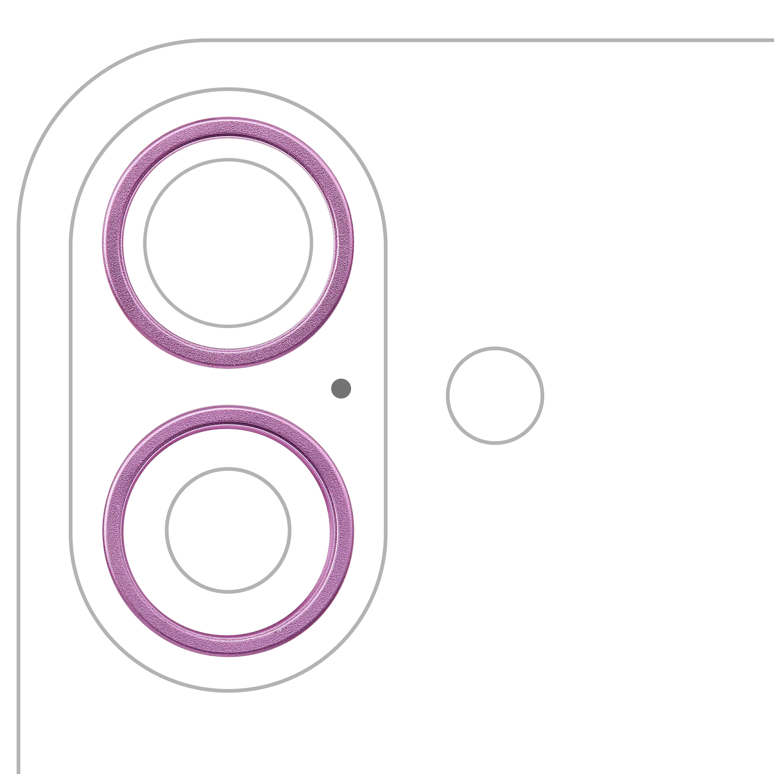 Hintere Kamerablendenringe für iPhone 16 / 16 Plus, Pink (2er-Set)