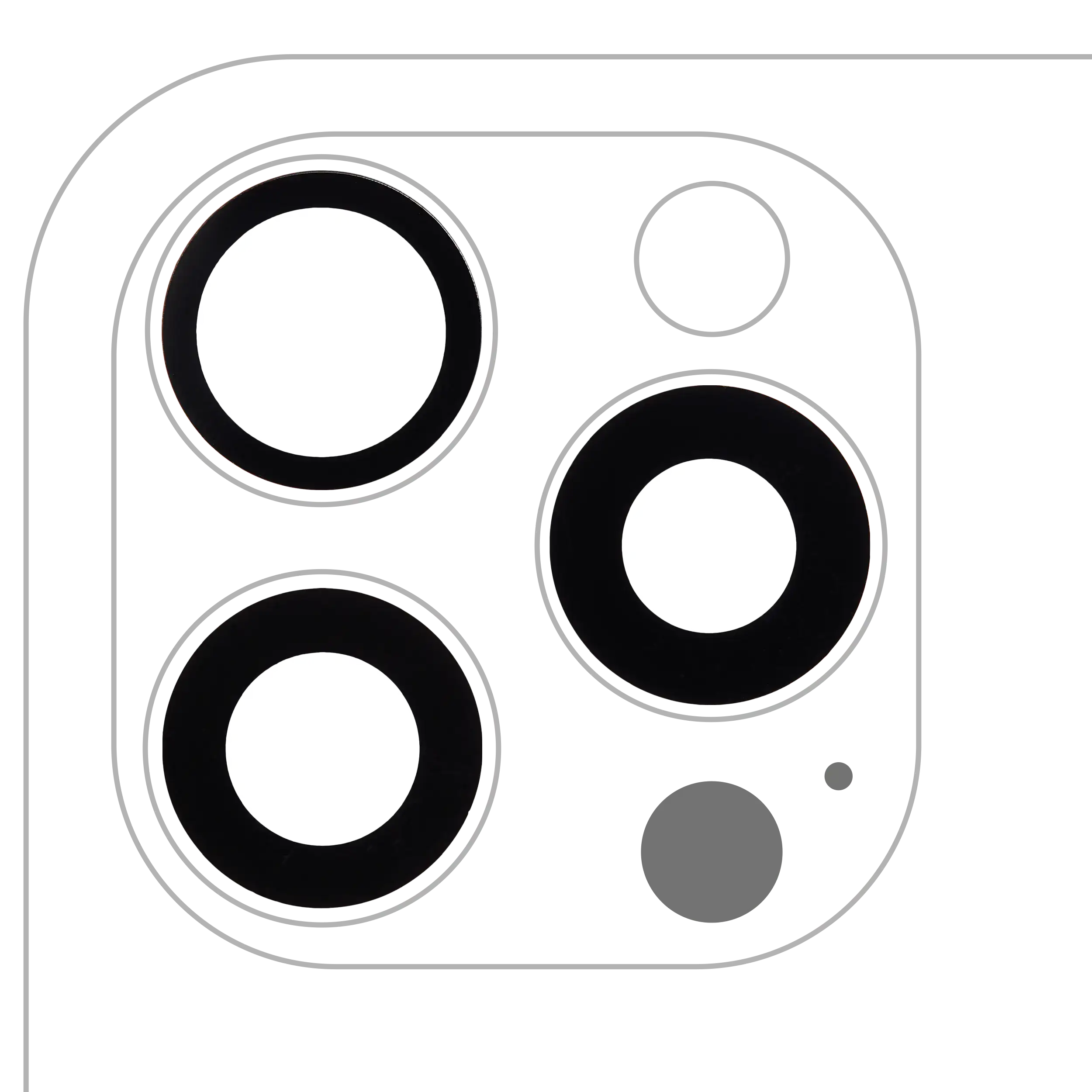 Rear Camera Lens (Glass Only) with Adhesive for iPhone 16 Pro / 16 Pro Max (3-piece set) Premium (10-pack) Genuine Sapphire