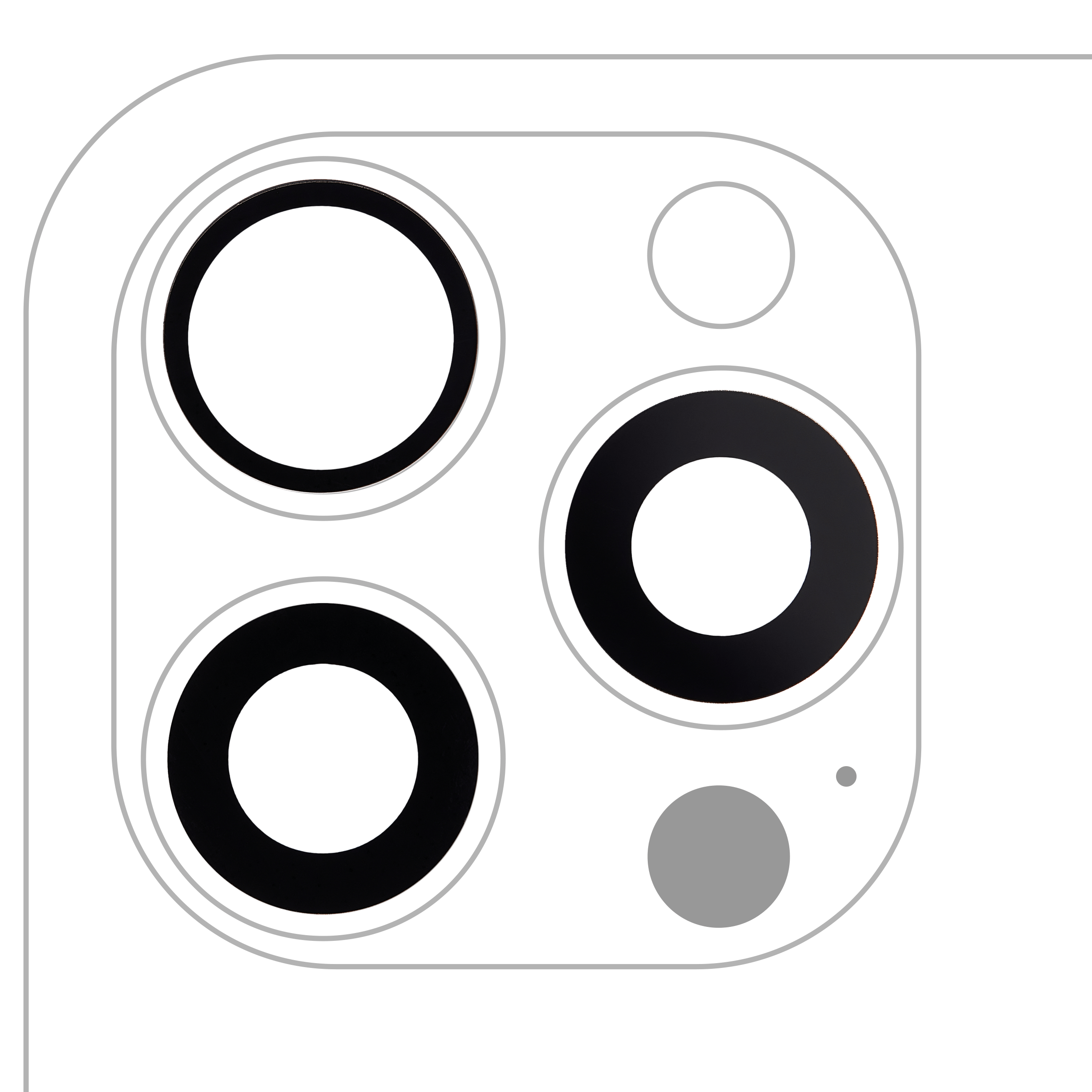 Camera Glass Rear (only) with Adhesive for iPhone 15 Pro Max (3-pack) (Aftermarket Plus)