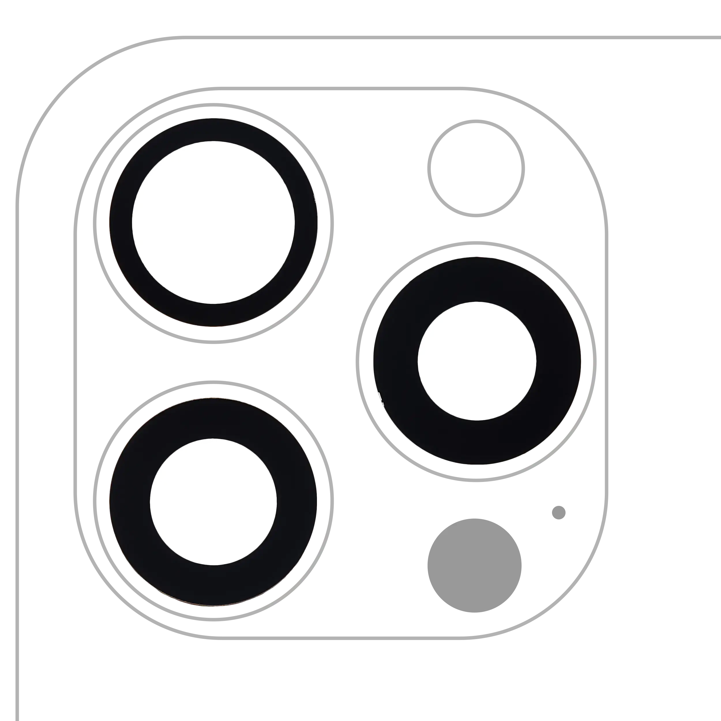 Rear Camera Lens (Glass Only) with Adhesive for iPhone 15 Pro Max – 3-Piece Set (Premium, Real Sapphire)