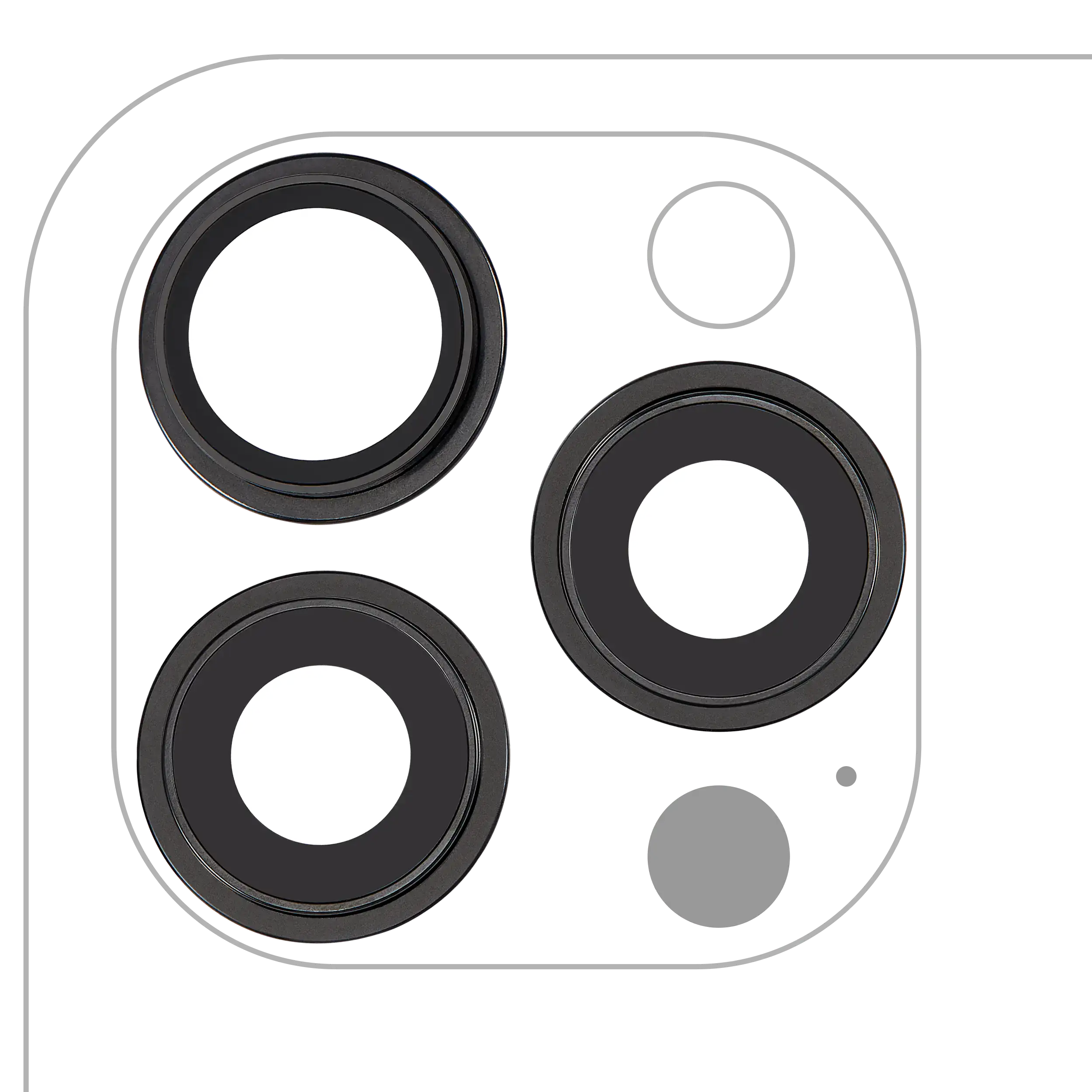 Rückkamera-Set 3-teilig für iPhone 15 Pro Max Schwarz Titanium Premium