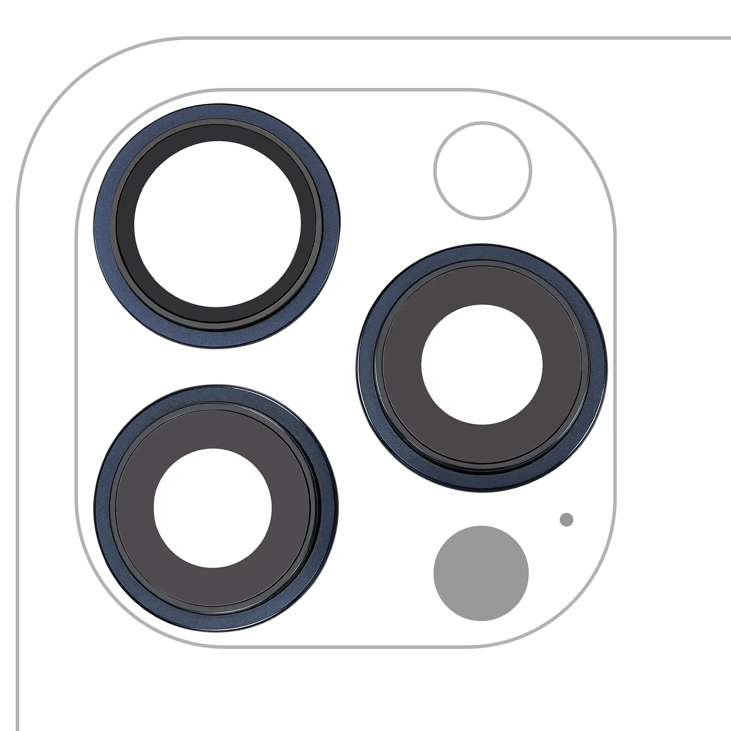 Kameralinse hinten mit Halterung Rahmen iPhone 15 Pro Max Premium Blau Titan