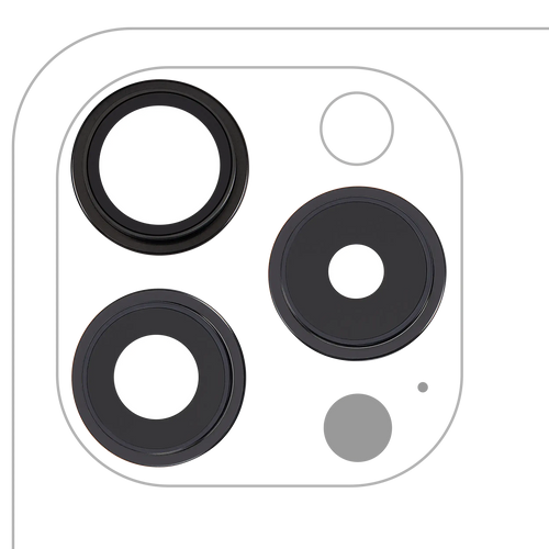Apple iPhone 15 Pro Kameralinse hinten mit Rahmen Set Premium Schwarz Titanium