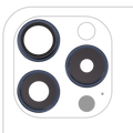 iPhone 15 Pro Kameralinse hinten mit Halterung & Rahmen (3tlg) Premium Blau Tita