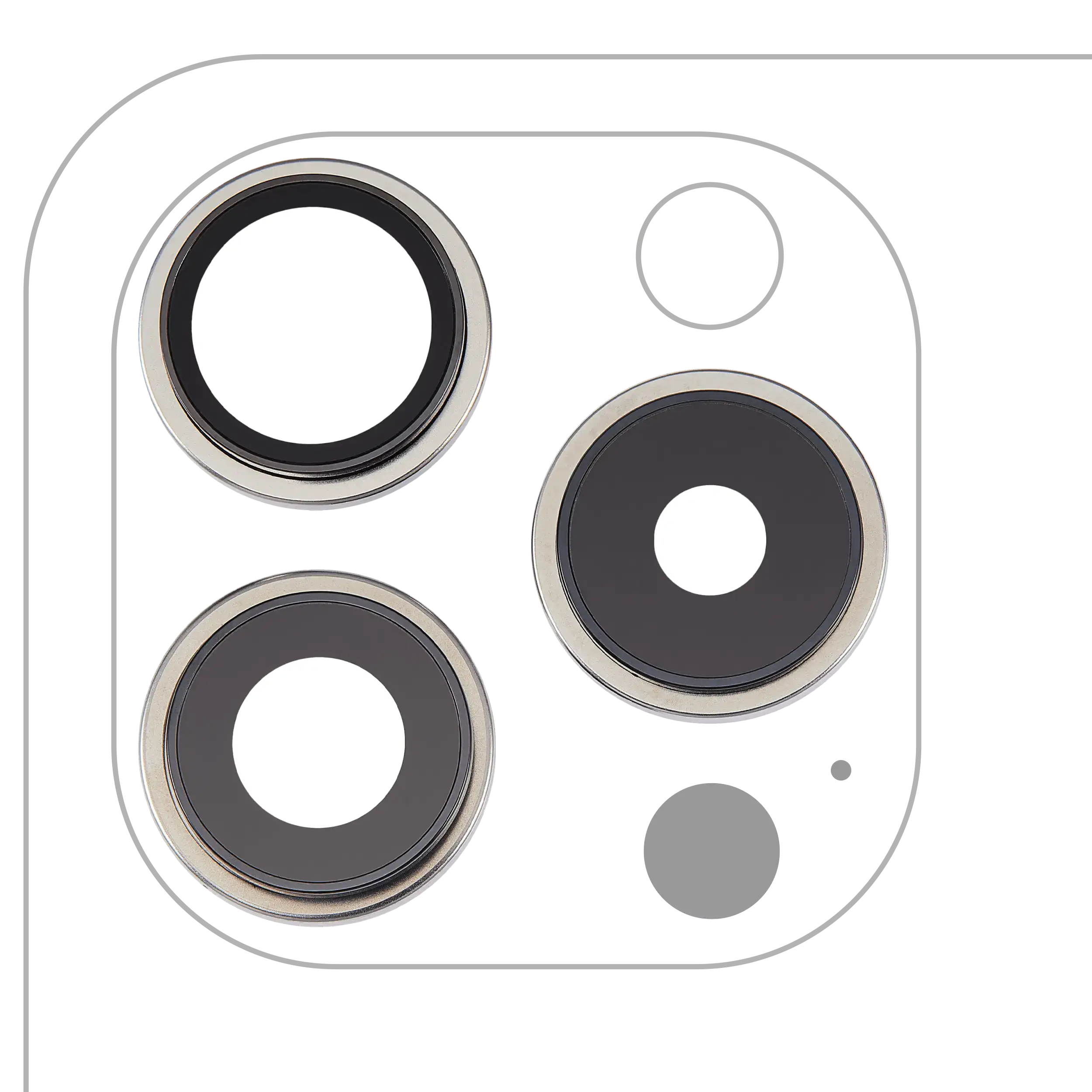Rear Camera Lens with Holder & Frame for iPhone 15 Pro (3-piece set, Premium, White Titanium)