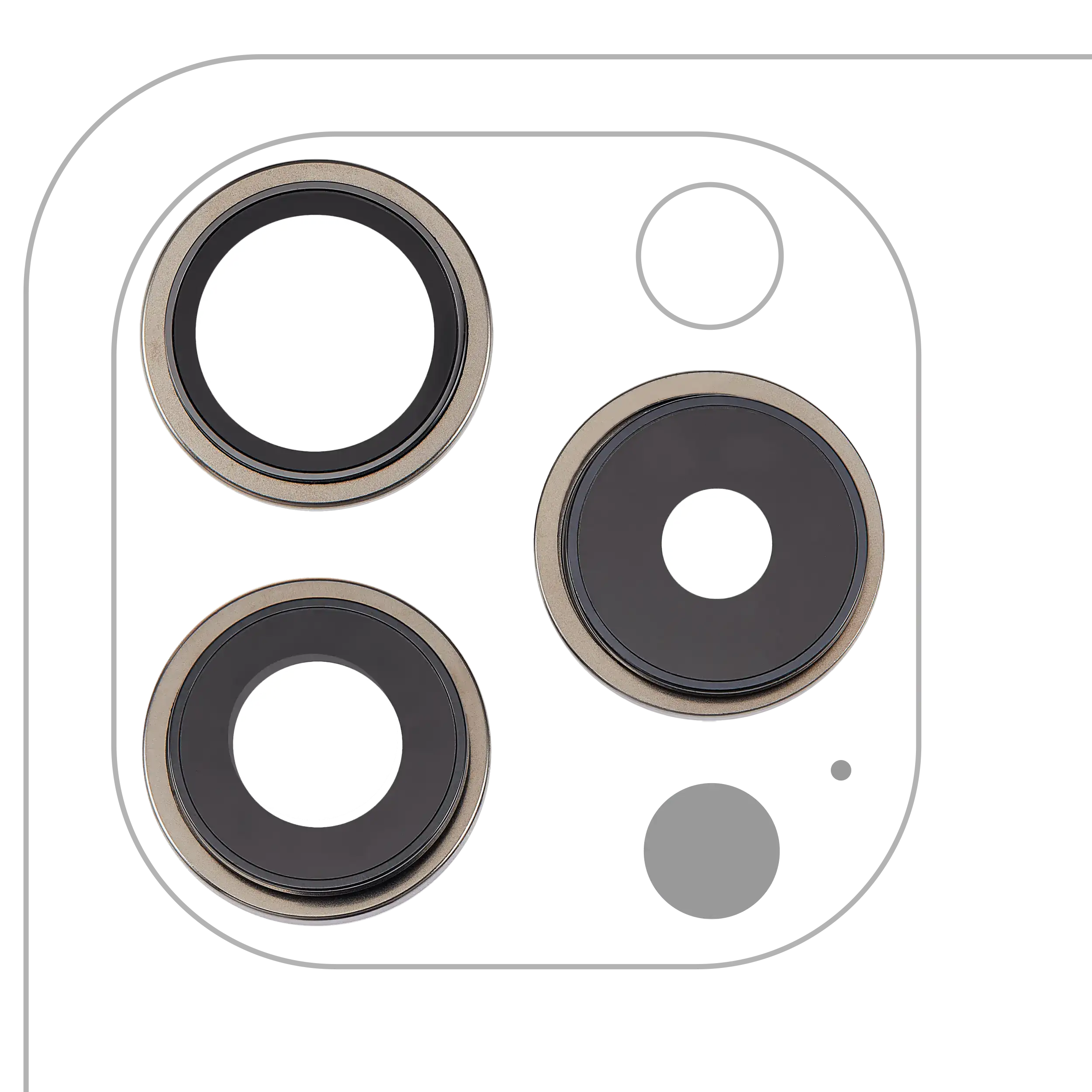 Rückkamera-Linsen-Set mit Rahmen für iPhone 15 Pro, 3tlg, Premium, Natural Titan